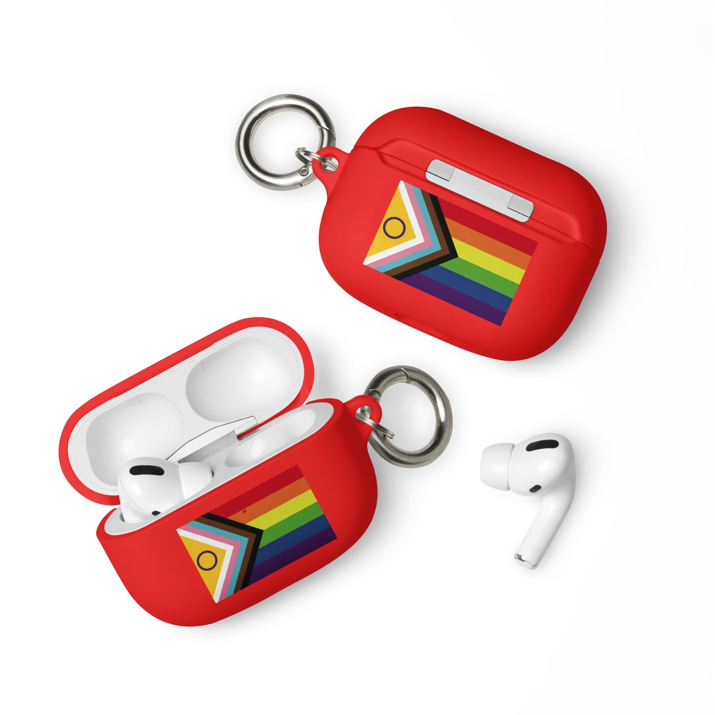 LGBTQ Pride Rubber Case for Apple AirPods® - Intersex Progress Flag Red AirPods Pro Pride rubber-case-for-airpods-red-airpods-pro-front-64ade96312f7c