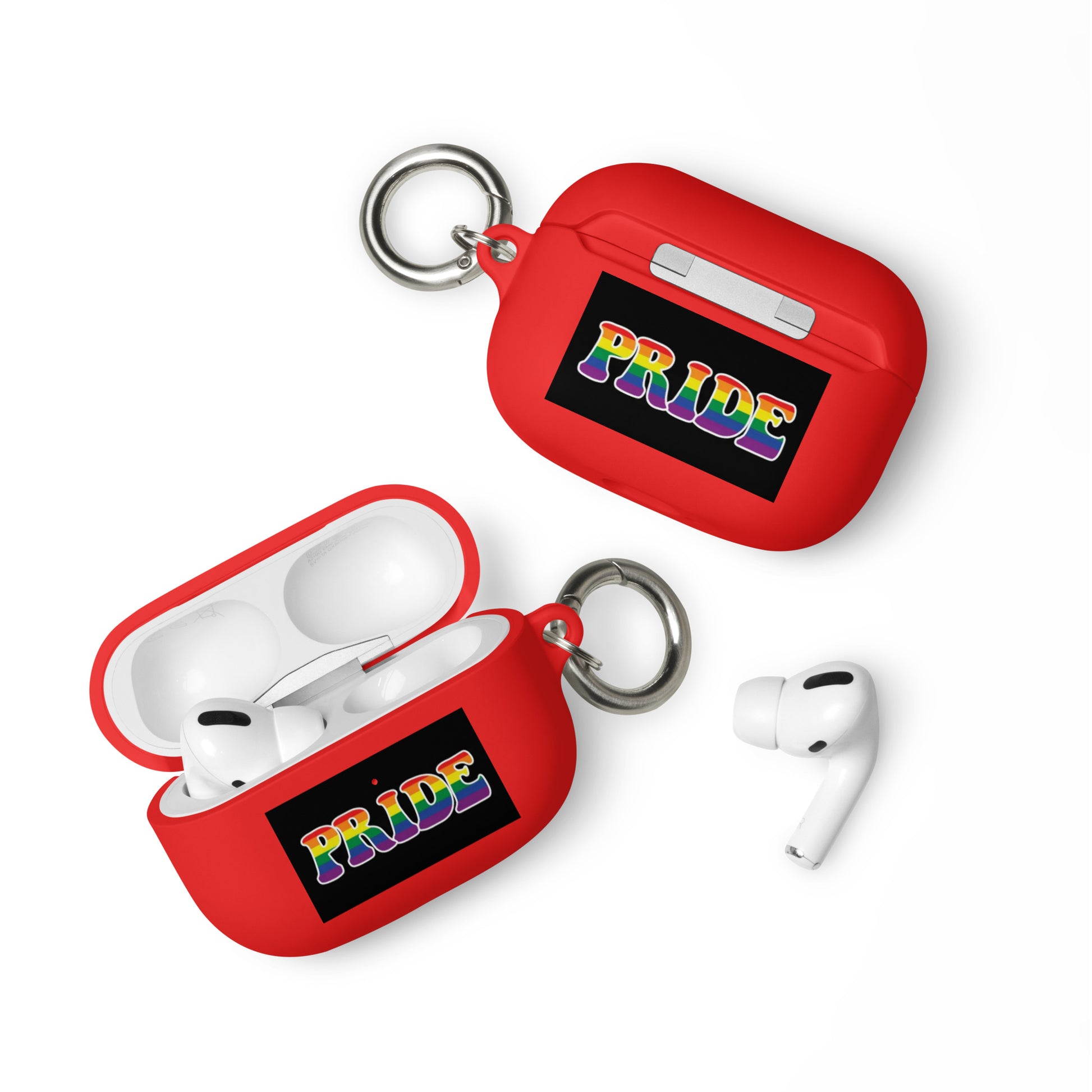 LGBTQ Pride Rubber Case for Apple AirPods - Pride Red AirPods Pro Pride rubber-case-for-airpods-red-airpods-pro-front-64adeb68e6d2d