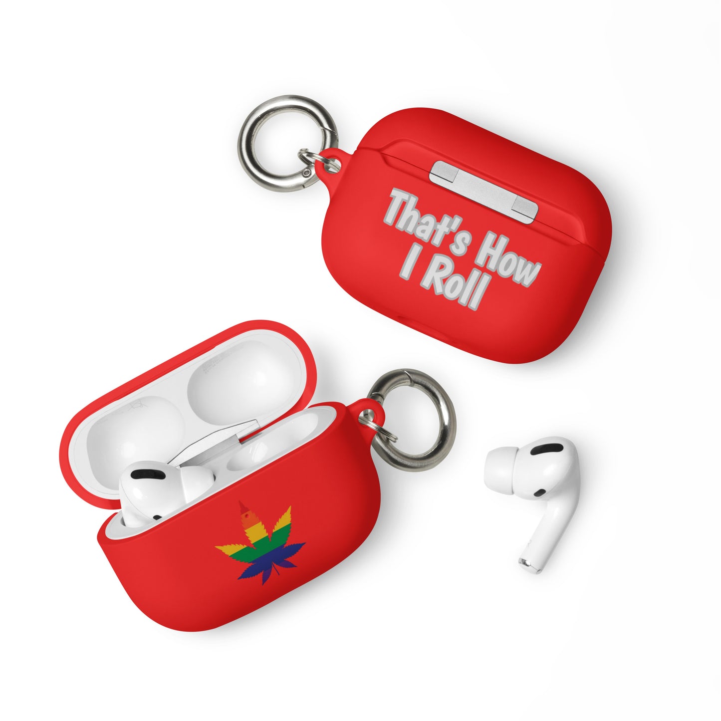 LGBTQ Pride Case for Apple AirPods - Weed Red AirPods Pro Pride rubber-case-for-airpods-red-airpods-pro-front-64ae04a0573a6