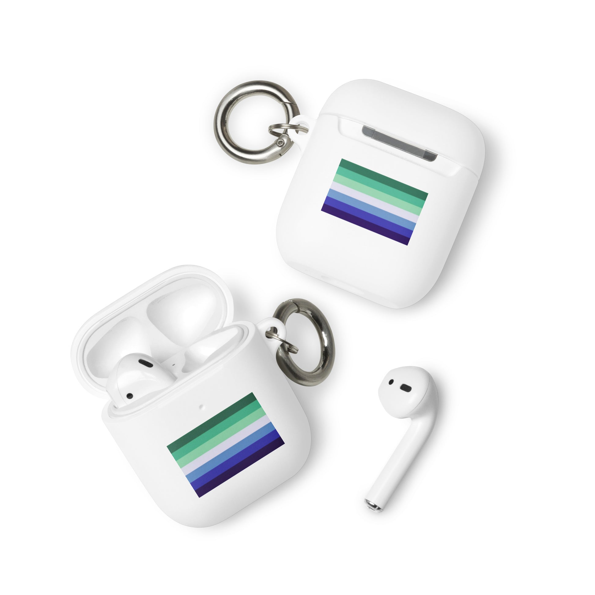 Gay MLM Vincian Pride Flag Rubber Case for Apple AirPods White AirPods Gay rubber-case-for-airpods-white-airpods-front-64adcbf01a344