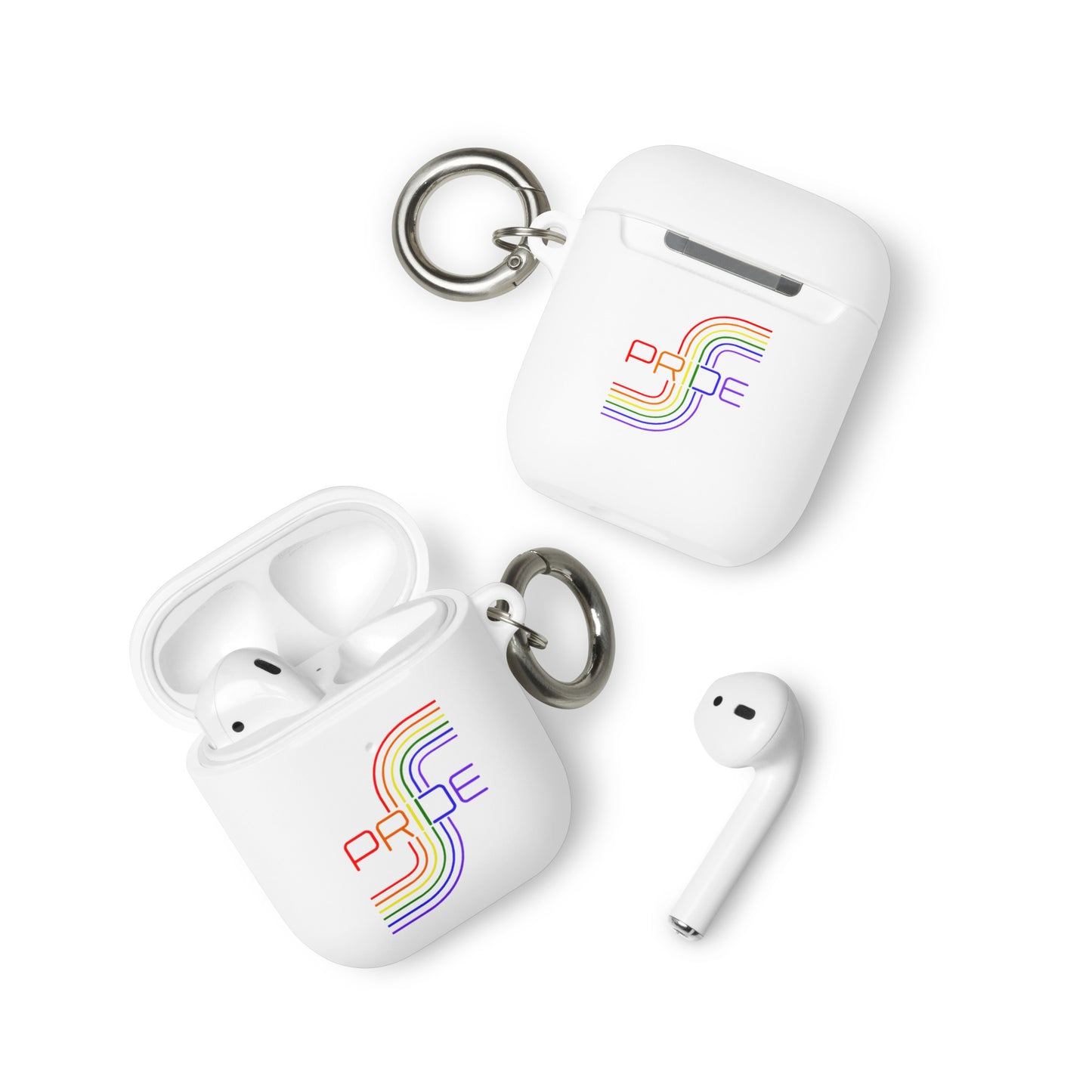 LGBTQ Pride Rubber Case for Apple AirPods - Pride Mod Line Art White AirPods Pride rubber-case-for-airpods-white-airpods-front-64add1523f07f