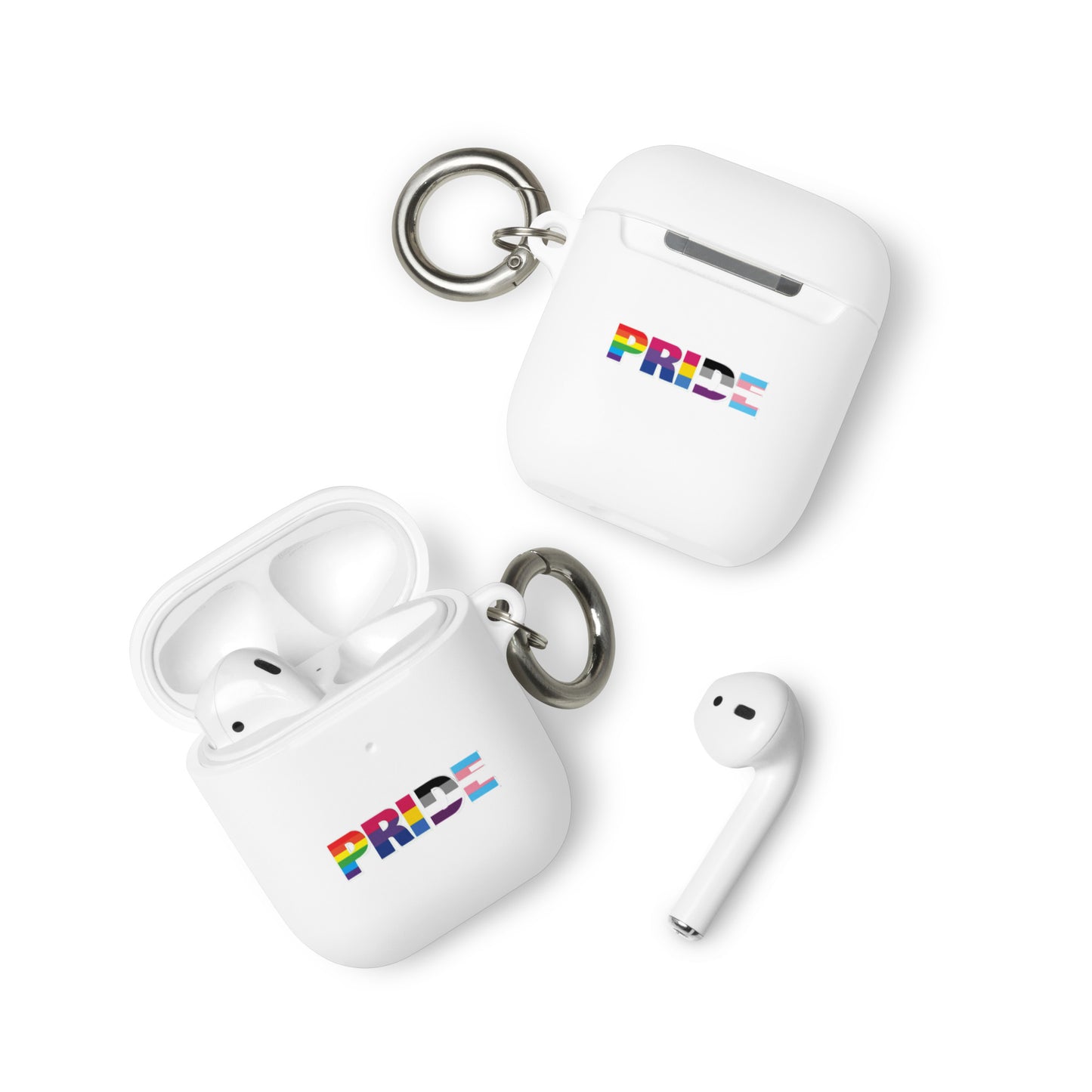 LGBTQ Pride Flag Rubber Case for Apple AirPods - Pride with Flags White AirPods Pride rubber-case-for-airpods-white-airpods-front-64add193b9b2c