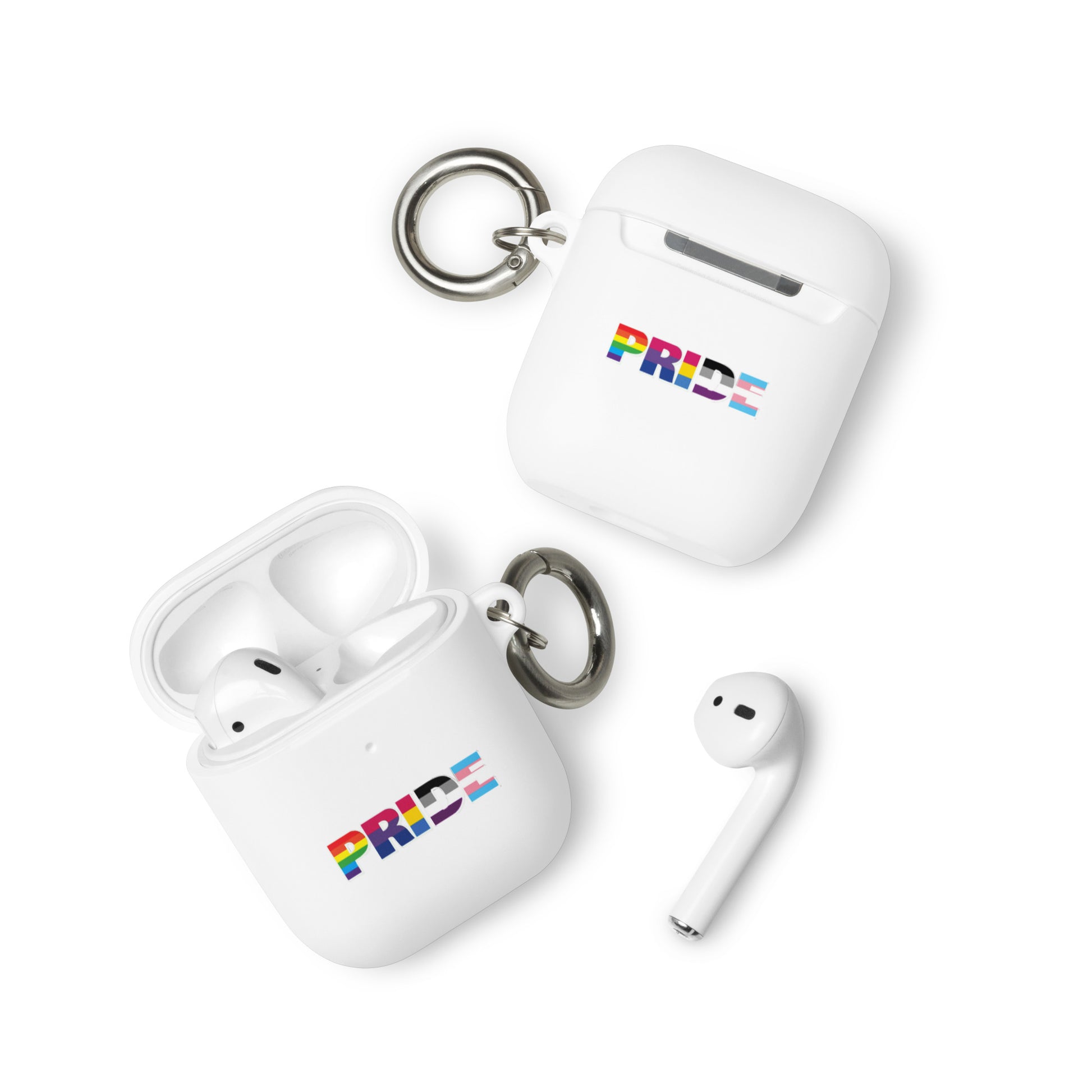 LGBTQ Pride Flag Rubber Case for Apple AirPods - Pride with Flags White AirPods Pride rubber-case-for-airpods-white-airpods-front-64add193b9b2c