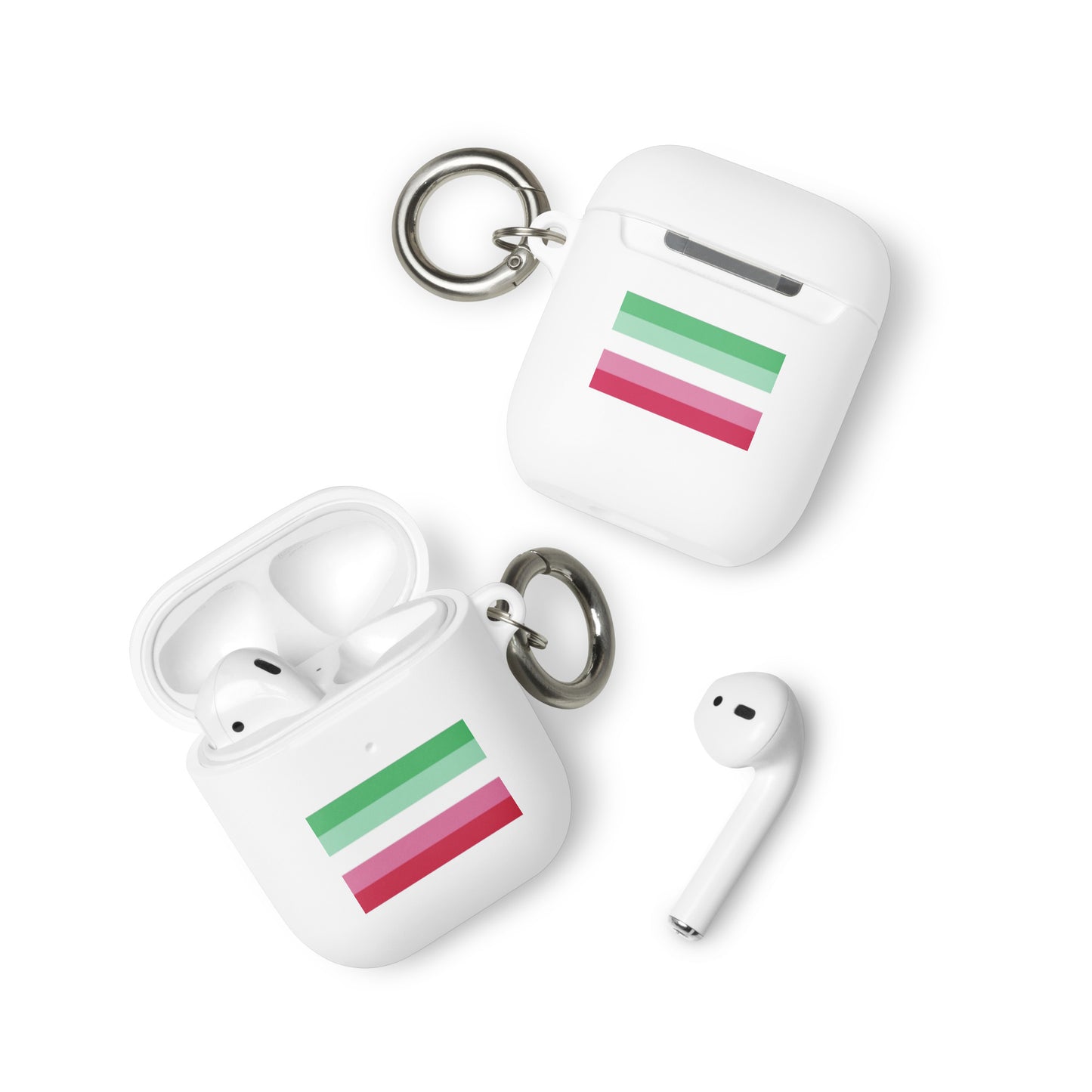 Abrosexual Pride Flag Case for Apple AirPods and AirPods Pro White AirPods Abrosexual rubber-case-for-airpods-white-airpods-front-64add2dded508