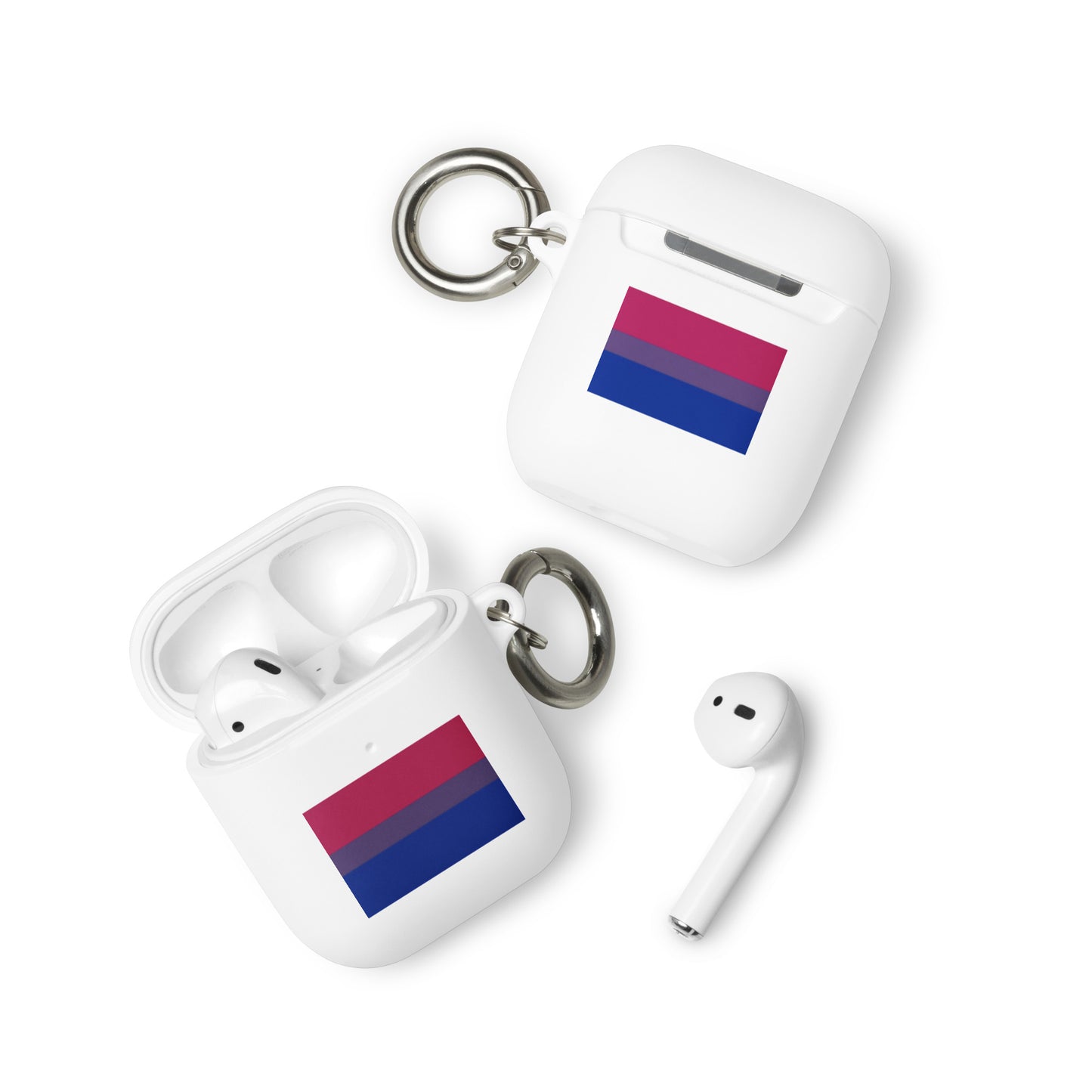 Bisexual Bi Pride Rubber Case for Apple AirPods White AirPods Bisexual rubber-case-for-airpods-white-airpods-front-64add6dad2295