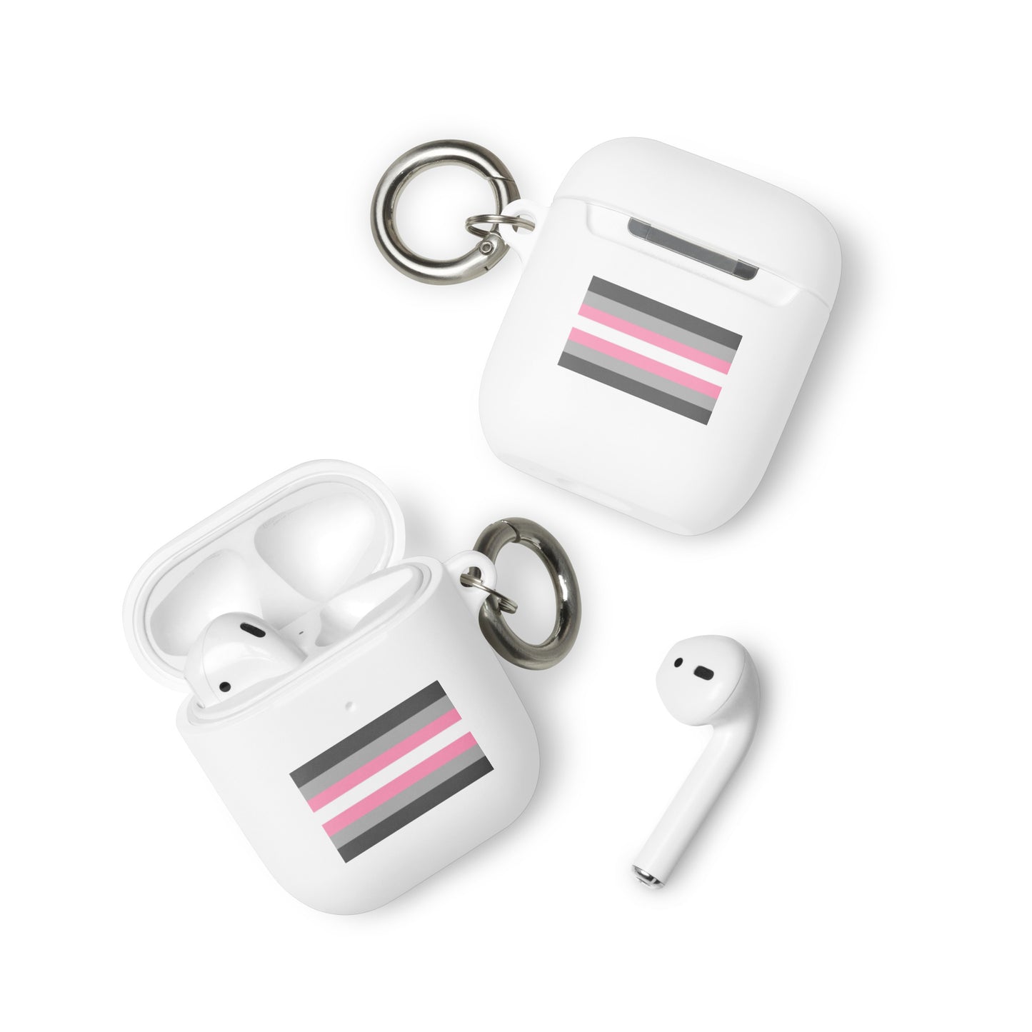 Demigirl Pride Flag Rubber Case for Apple AirPods White AirPods Demigirl rubber-case-for-airpods-white-airpods-front-64ade7c9a133e