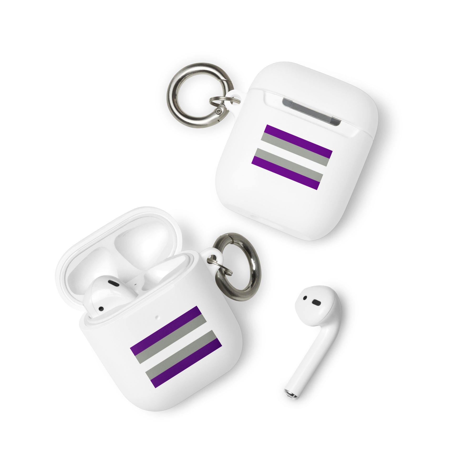 Greysexual Pride Flag Rubber Case for Apple AirPods White AirPods Greysexual rubber-case-for-airpods-white-airpods-front-64ade92a414f4