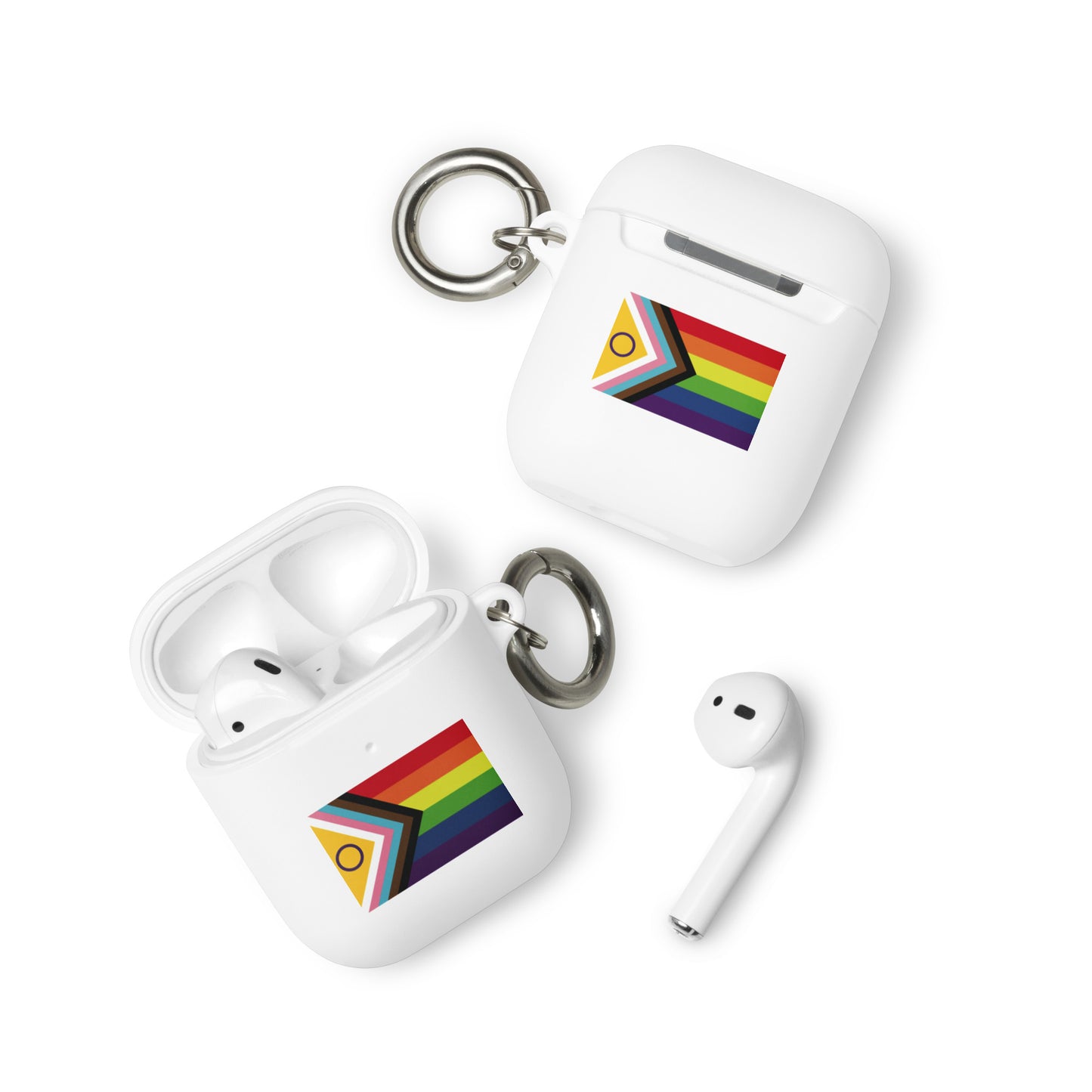 LGBTQ Pride Rubber Case for Apple AirPods® - Intersex Progress Flag White AirPods Pride rubber-case-for-airpods-white-airpods-front-64ade96313ab0