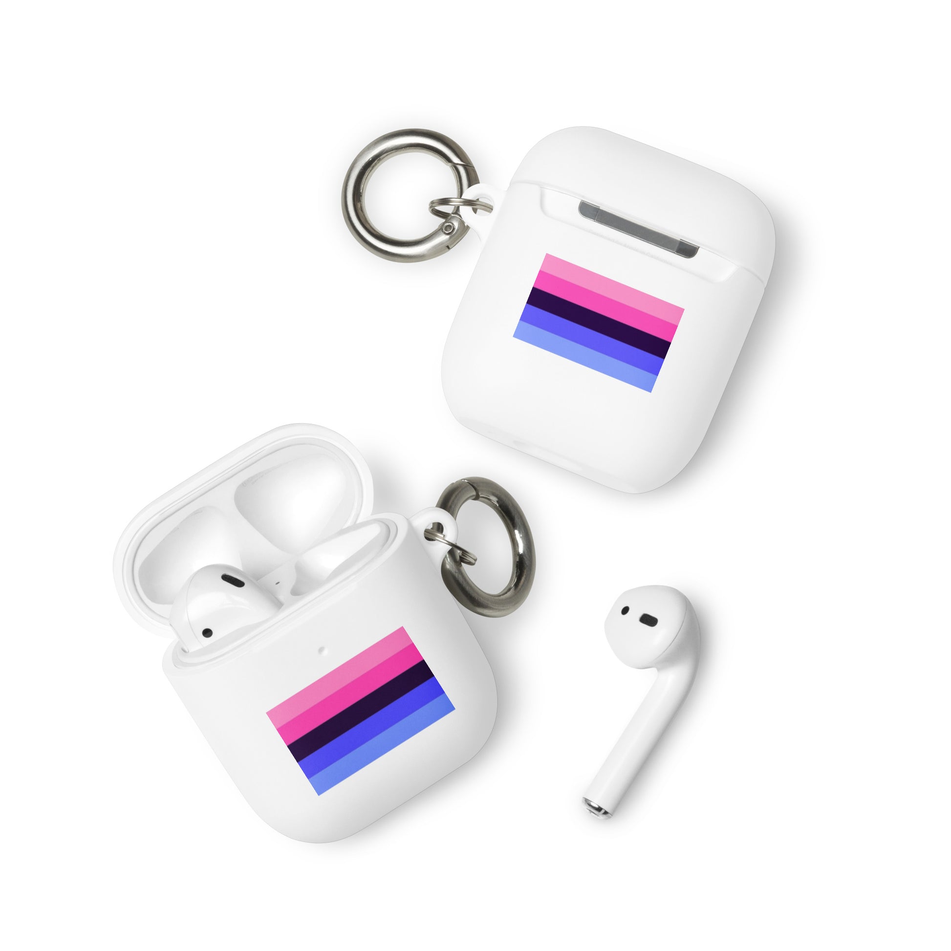 Omnisexual Pride Flag Rubber Case for Apple AirPods White AirPods Omnisexual rubber-case-for-airpods-white-airpods-front-64adeac634459