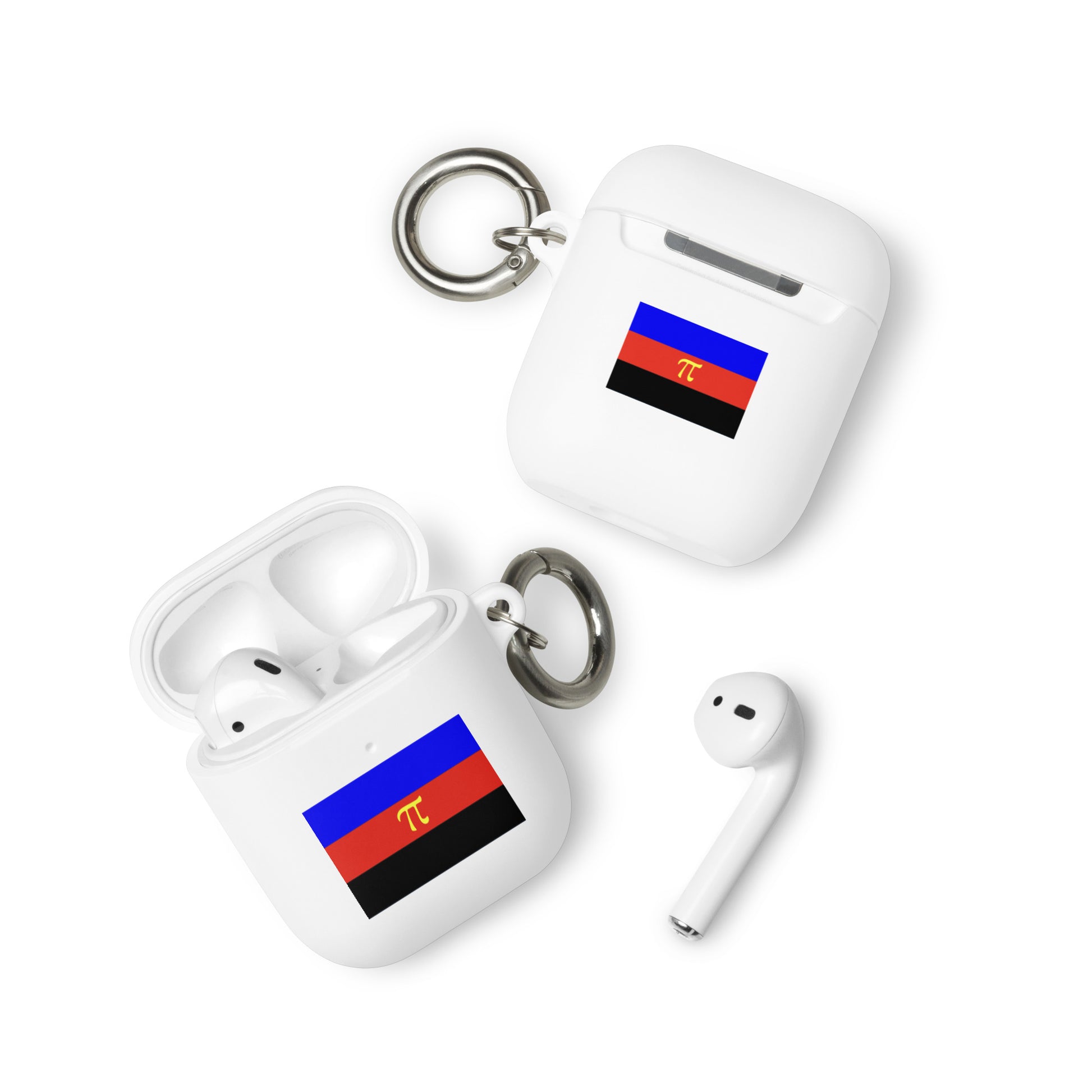 Polyamorous Polyamory Pride Flag Rubber Case for Apple AirPods White AirPods Polyamorous rubber-case-for-airpods-white-airpods-front-64adeb0279060