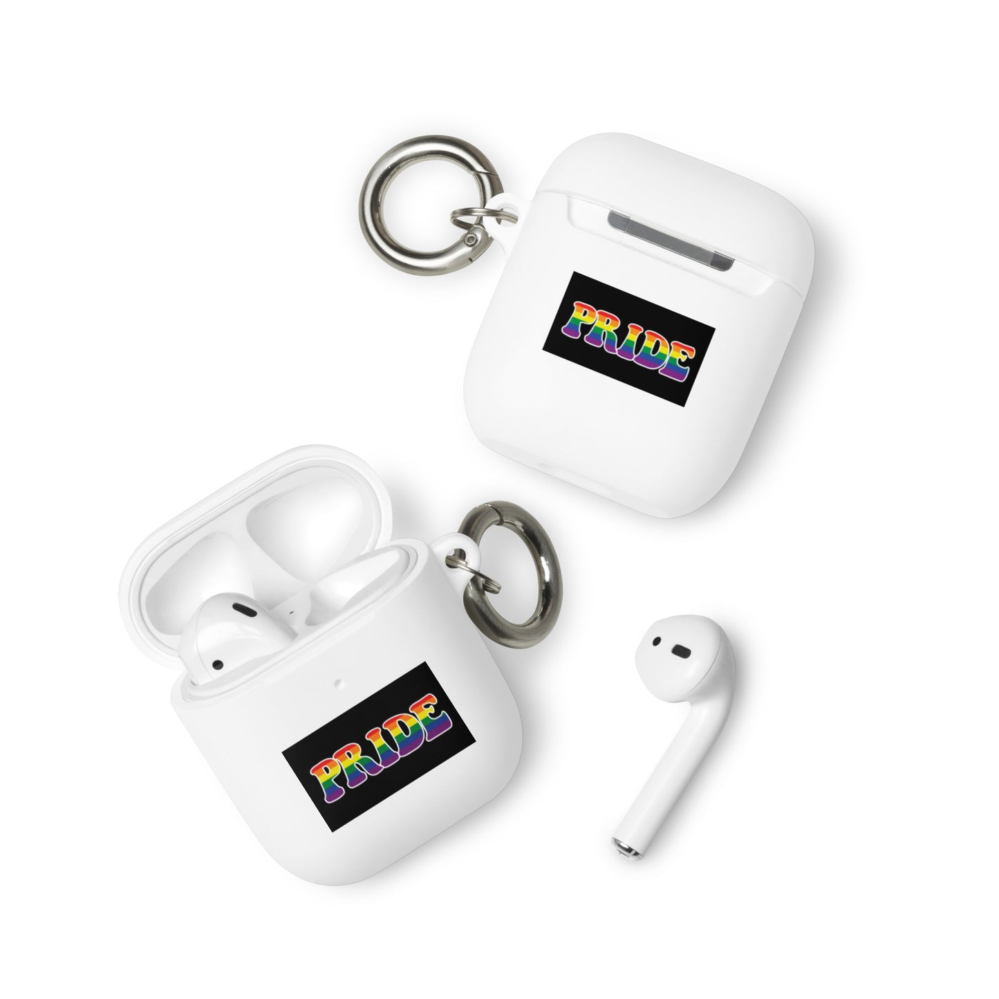 LGBTQ Pride Rubber Case for Apple AirPods - Pride White AirPods Pride rubber-case-for-airpods-white-airpods-front-64adeb68e7630