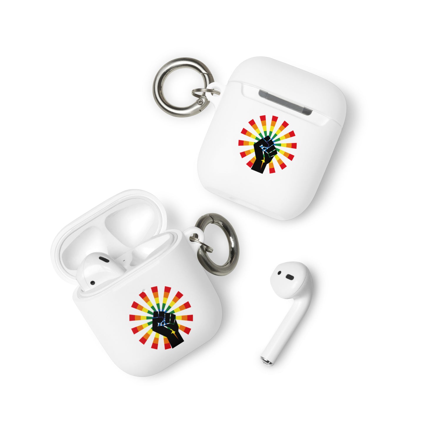 LGBTQ Pride Rubber Case for Apple AirPods - Resist White AirPods Pride rubber-case-for-airpods-white-airpods-front-64adec0b36f48