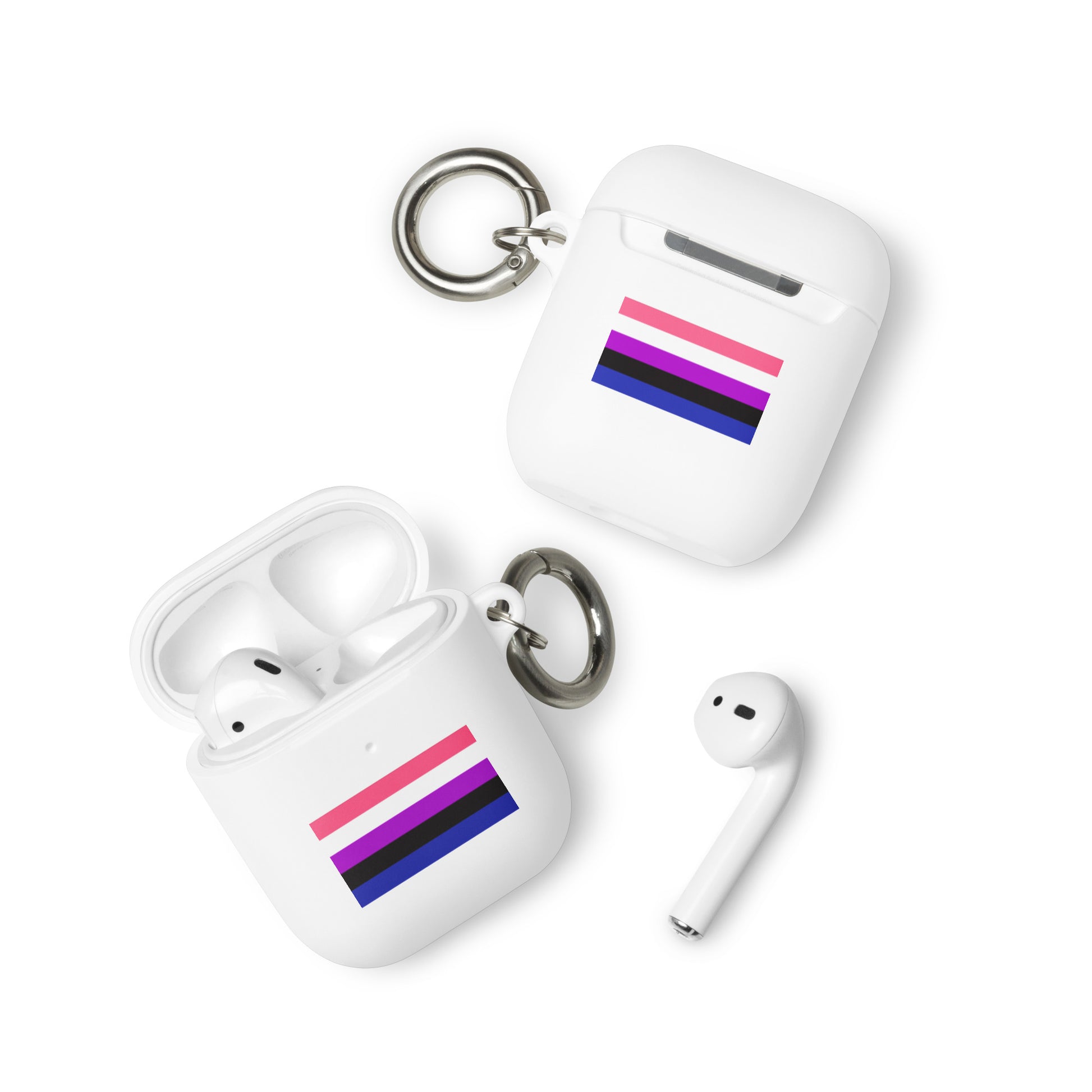 Genderfluid Pride Rubber Case for Apple AirPods White AirPods rubber-case-for-airpods-white-airpods-front-64ae0d1d3acd3