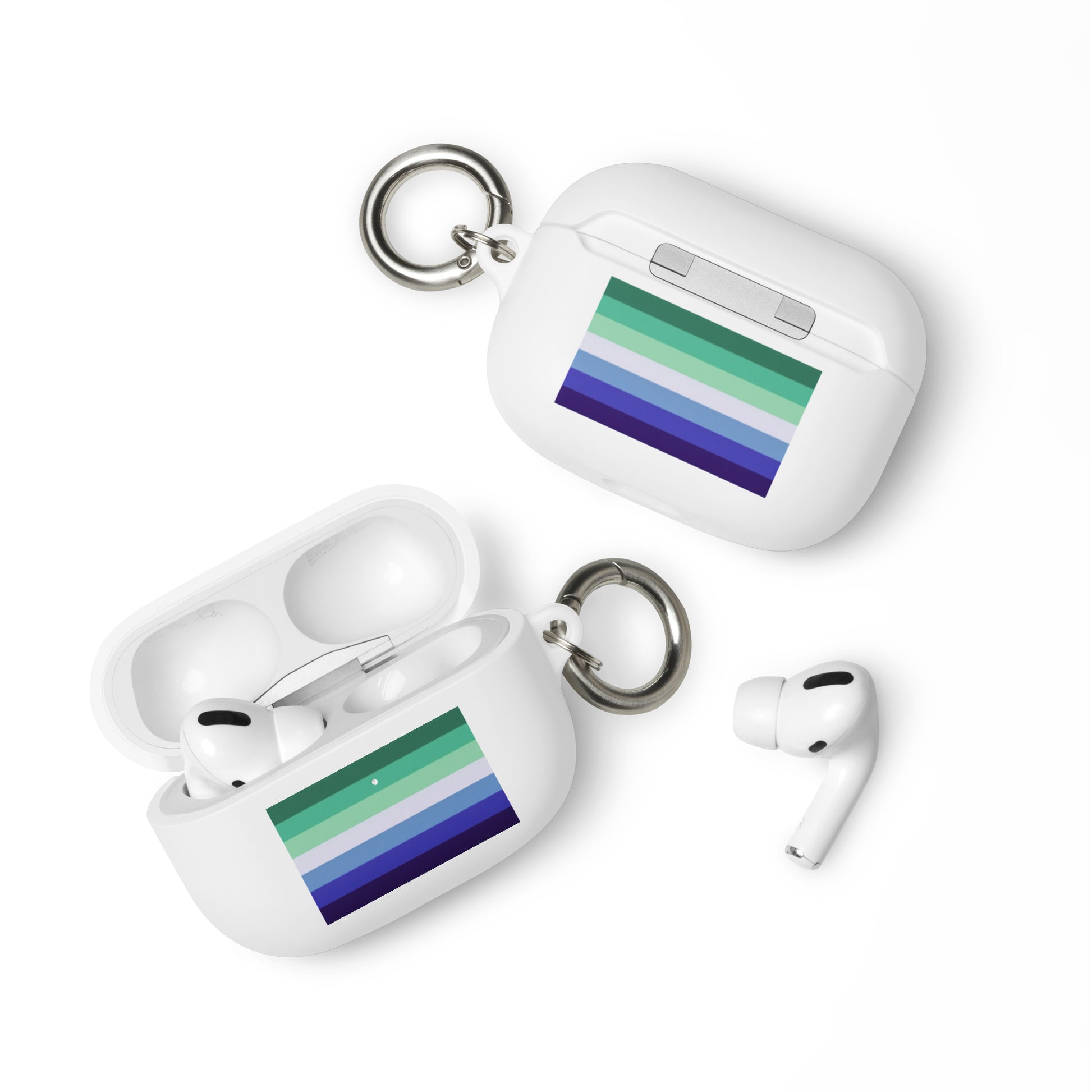 Gay MLM Vincian Pride Flag Rubber Case for Apple AirPods White AirPods Pro Gay rubber-case-for-airpods-white-airpods-pro-front-64adcbf01a42c