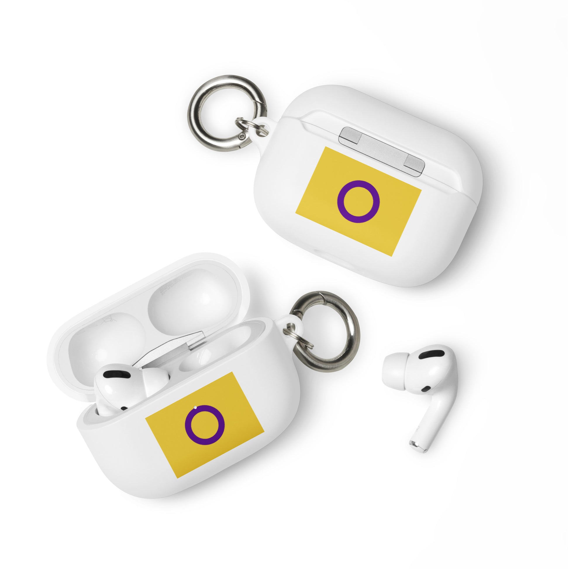 Intersex Pride Flag Rubber Case for Apple AirPods White AirPods Pro Intersex rubber-case-for-airpods-white-airpods-pro-front-64adcc58b2d77