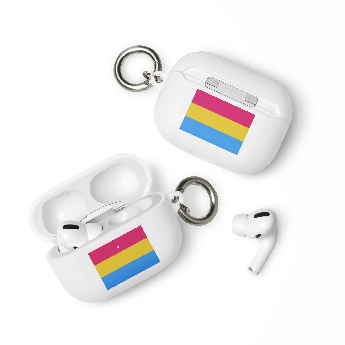 Pansexual Pan Pride Flag Rubber Case for Apple AirPods White AirPods Pro Pansexual rubber-case-for-airpods-white-airpods-pro-front-64adcd2b8ae06