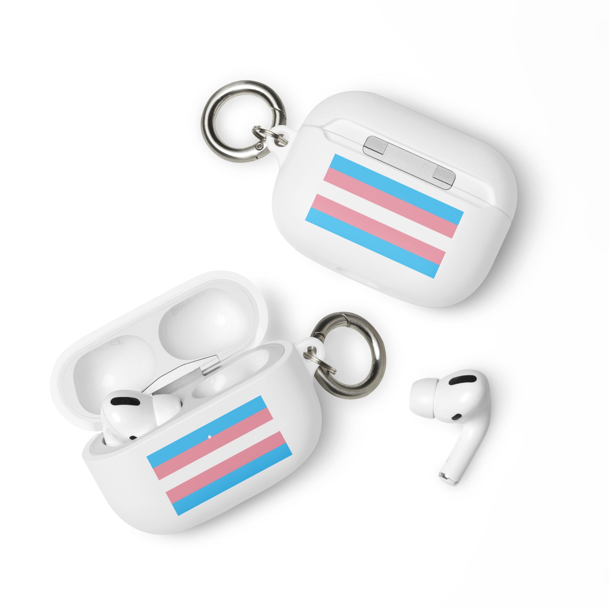 Transgender Trans Pride Flag Case for Apple AirPods White AirPods Pro Transgender rubber-case-for-airpods-white-airpods-pro-front-64adce046dcd9