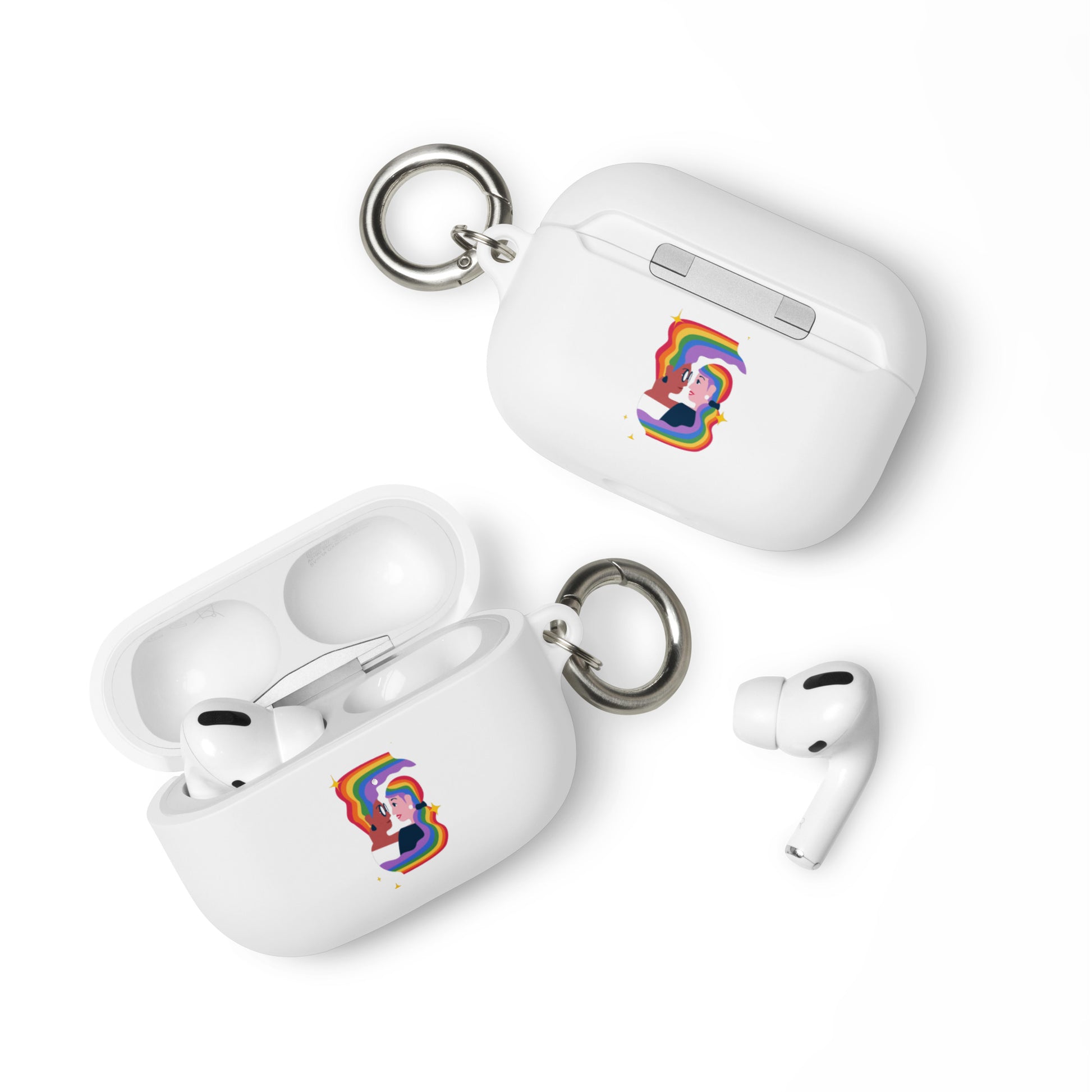 Lesbian Pride Rubber Case for Apple AirPods - Embrace White AirPods Pro Lesbian rubber-case-for-airpods-white-airpods-pro-front-64adceea2b102