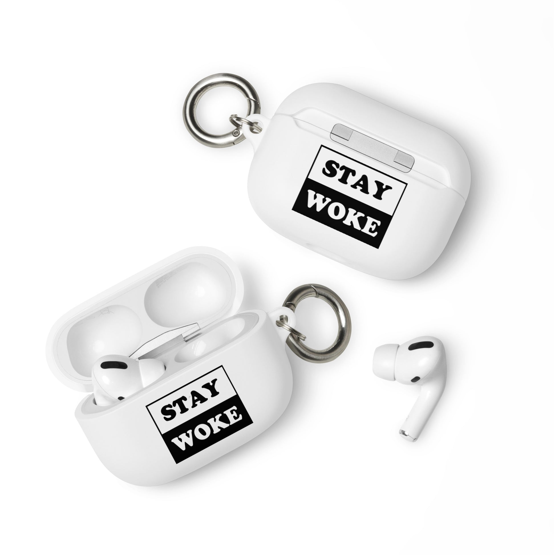 Rubber Case for Apple AirPods - Stay Woke White AirPods Pro rubber-case-for-airpods-white-airpods-pro-front-64adcfa3cb8b1