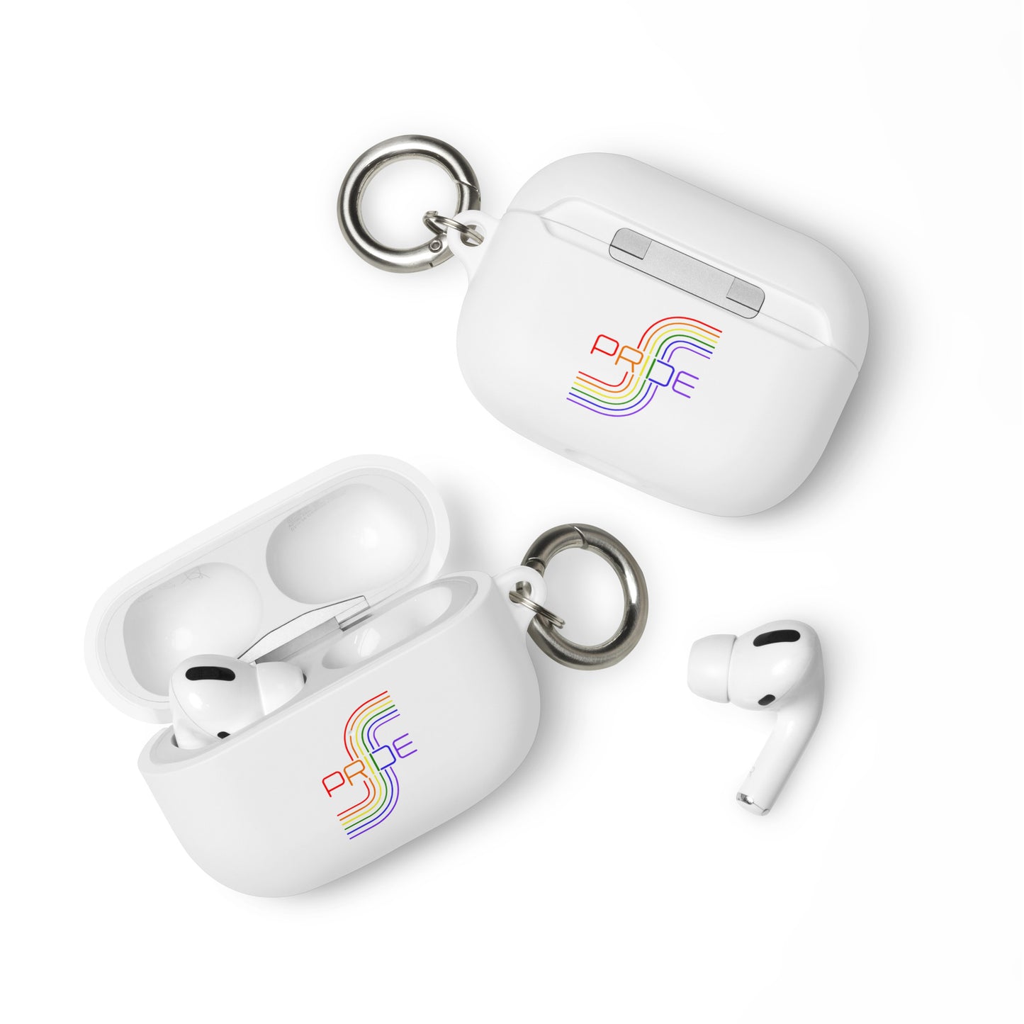 LGBTQ Pride Rubber Case for Apple AirPods - Pride Mod Line Art White AirPods Pro Pride rubber-case-for-airpods-white-airpods-pro-front-64add1523f113