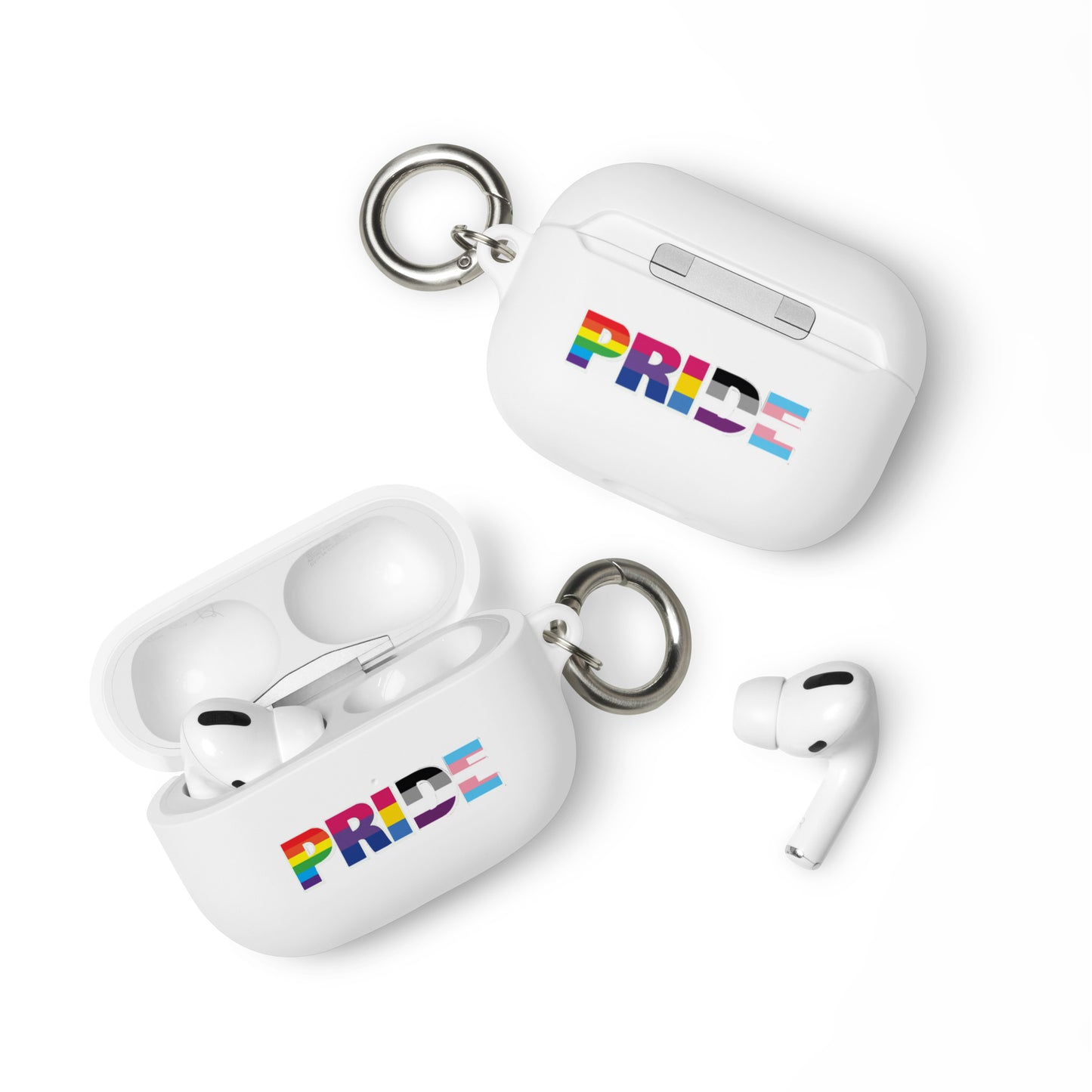 LGBTQ Pride Flag Rubber Case for Apple AirPods - Pride with Flags White AirPods Pro Pride rubber-case-for-airpods-white-airpods-pro-front-64add193b9c4d