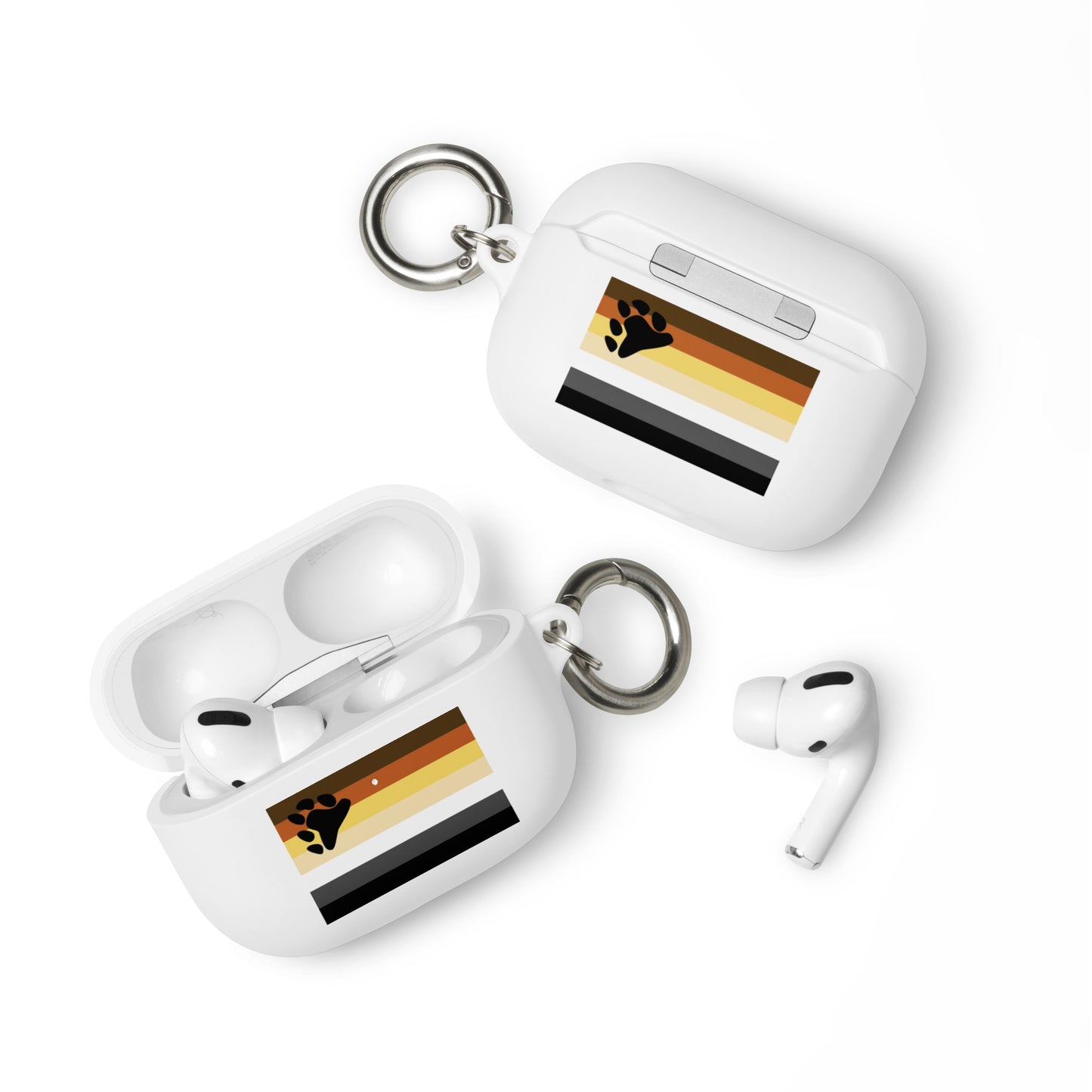 Gay Bear Pride Flag Rubber Case for Apple AirPods White AirPods Pro Gay rubber-case-for-airpods-white-airpods-pro-front-64ade7187ba54