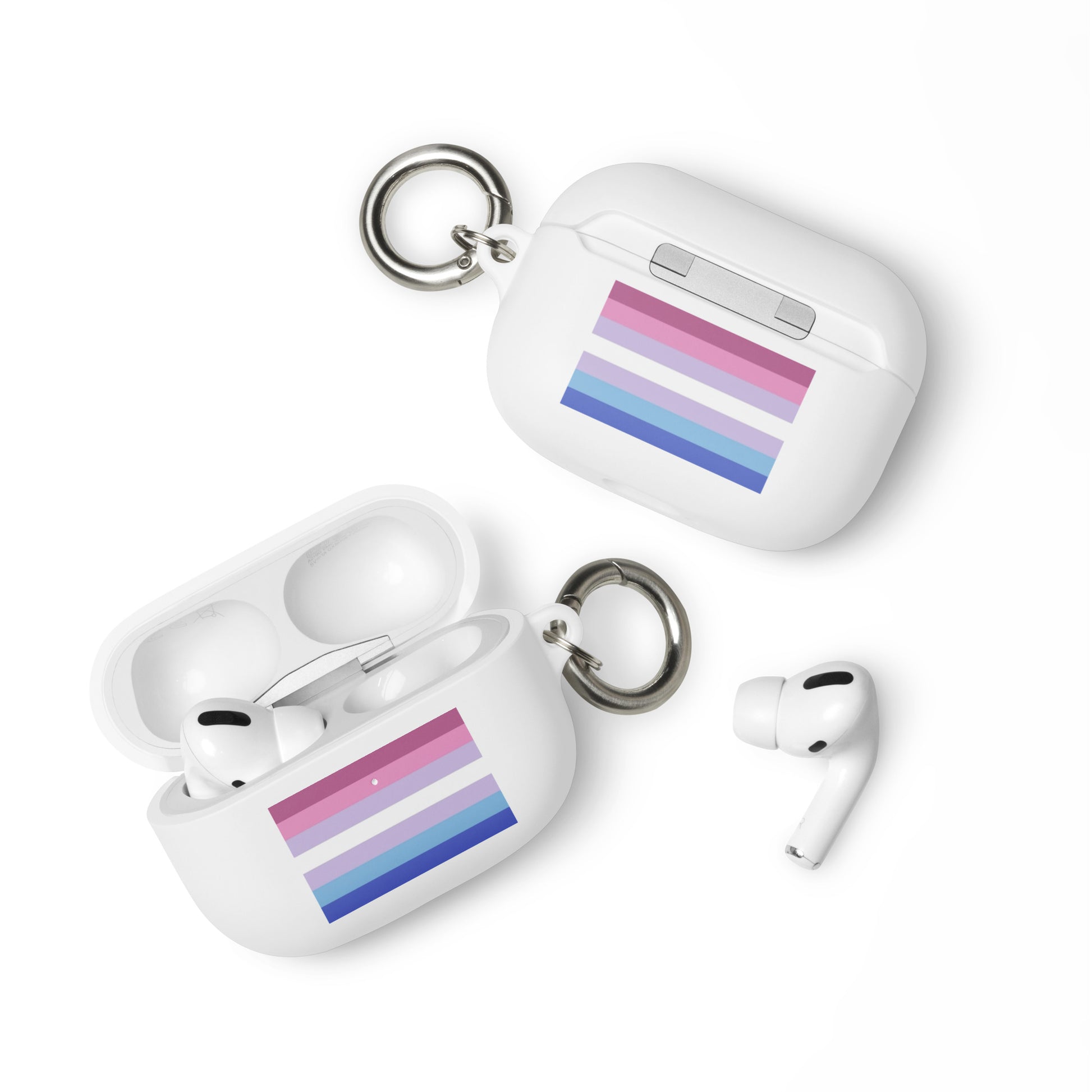 Bigender Pride Flag Rubber Case for Apple AirPods White AirPods Pro Bigender rubber-case-for-airpods-white-airpods-pro-front-64ade745b482d