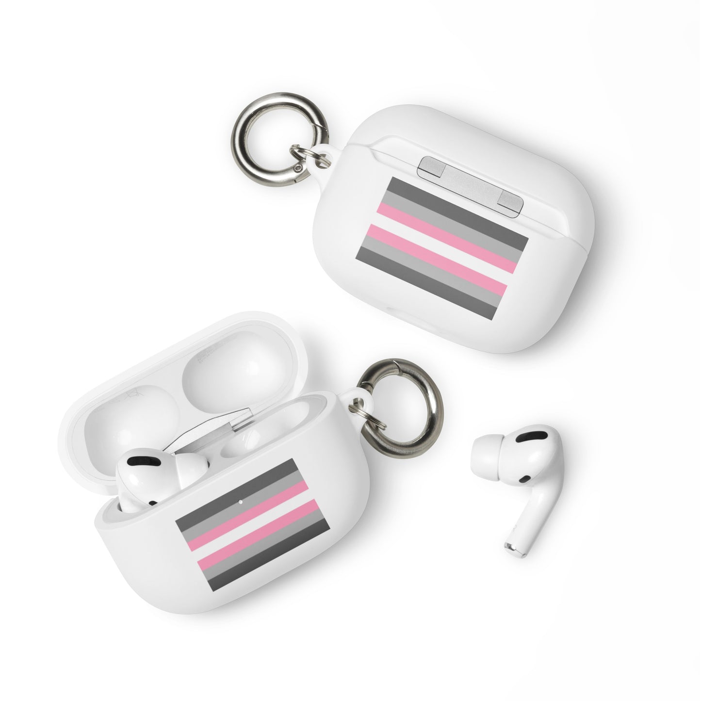 Demigirl Pride Flag Rubber Case for Apple AirPods White AirPods Pro Demigirl rubber-case-for-airpods-white-airpods-pro-front-64ade7c9a13c4