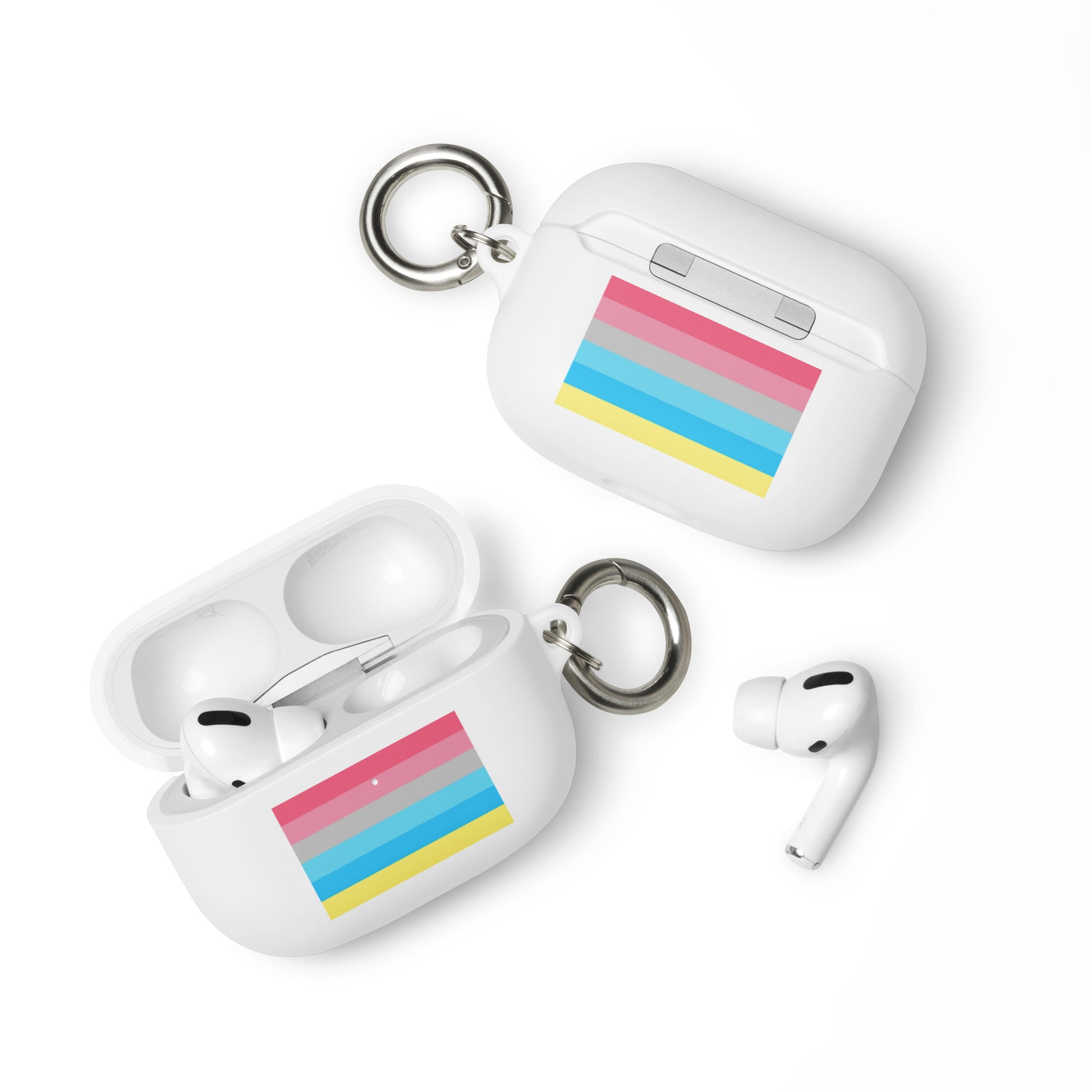 Genderflux Pride Rubber Case for Apple AirPods White AirPods Pro Genderflux rubber-case-for-airpods-white-airpods-pro-front-64ade8481262c