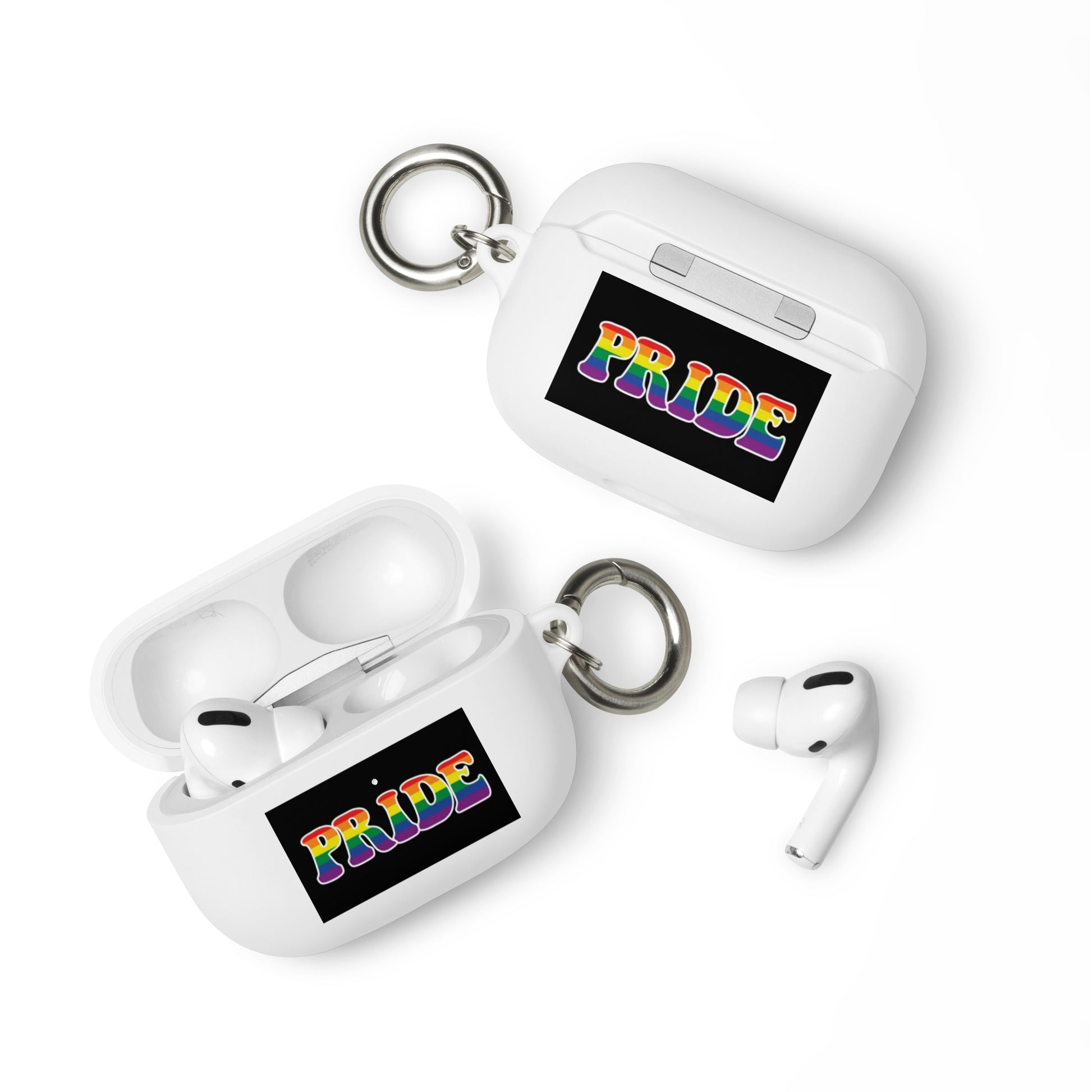 LGBTQ Pride Rubber Case for Apple AirPods - Pride White AirPods Pro Pride rubber-case-for-airpods-white-airpods-pro-front-64adeb68e76d0