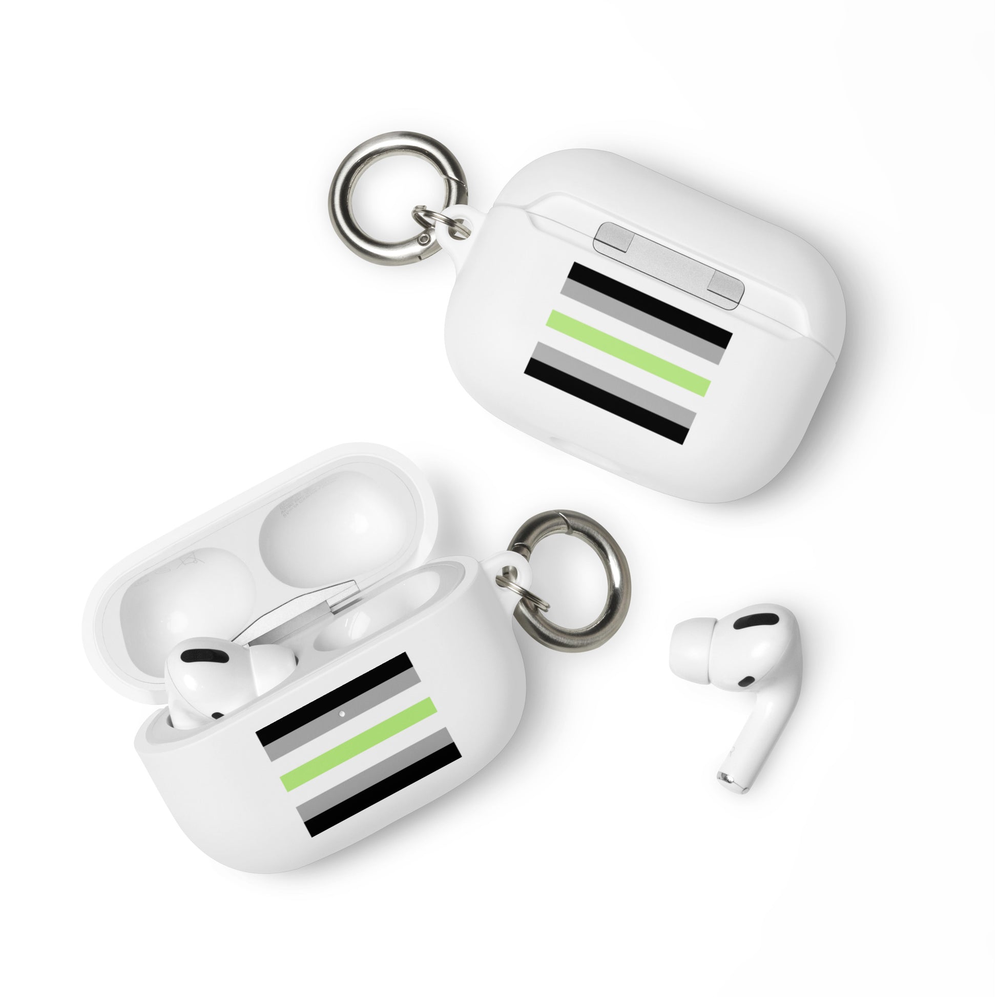 Agender Pride Case for Apple AirPods and Pro White AirPods Pro Agender rubber-case-for-airpods-white-airpods-pro-front-64adeba43b98b