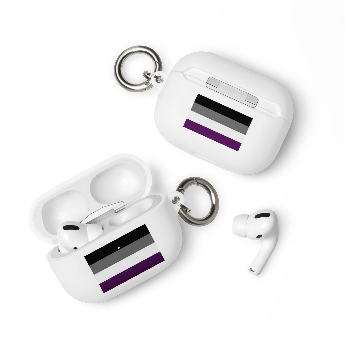 Asexual Ace Pride Flag Rubber Case for Apple AirPods White AirPods Pro Asexual rubber-case-for-airpods-white-airpods-pro-front-64adebda401d2