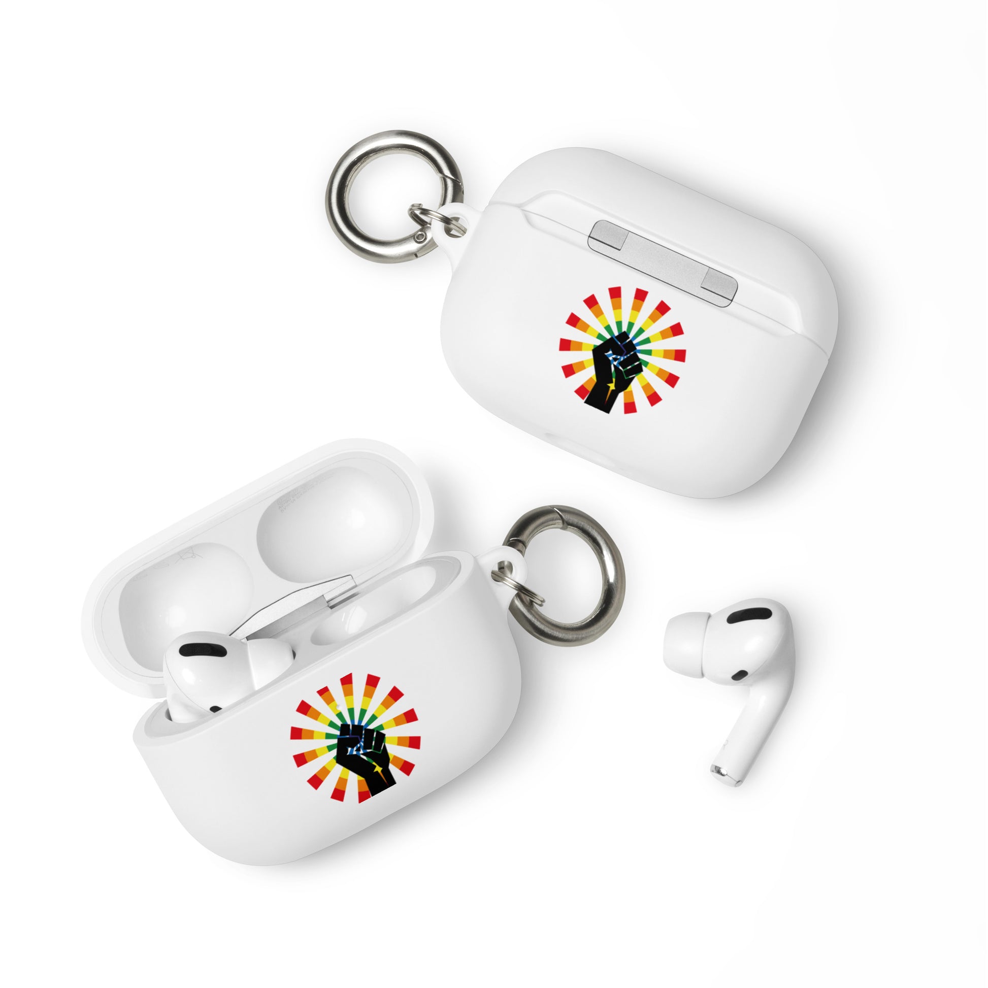 LGBTQ Pride Rubber Case for Apple AirPods - Resist White AirPods Pro Pride rubber-case-for-airpods-white-airpods-pro-front-64adec0b3706d