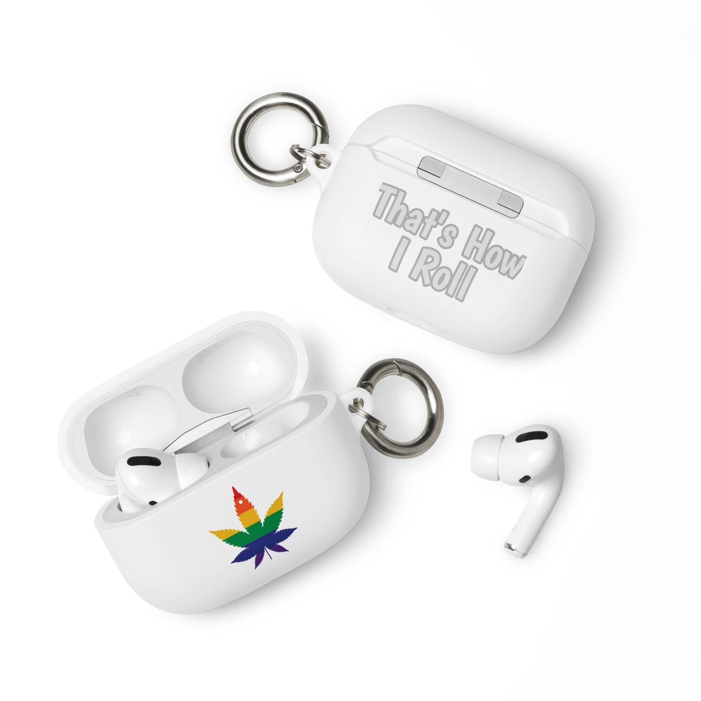 LGBTQ Pride Case for Apple AirPods - Weed White AirPods Pro Pride rubber-case-for-airpods-white-airpods-pro-front-64ae04a057abb