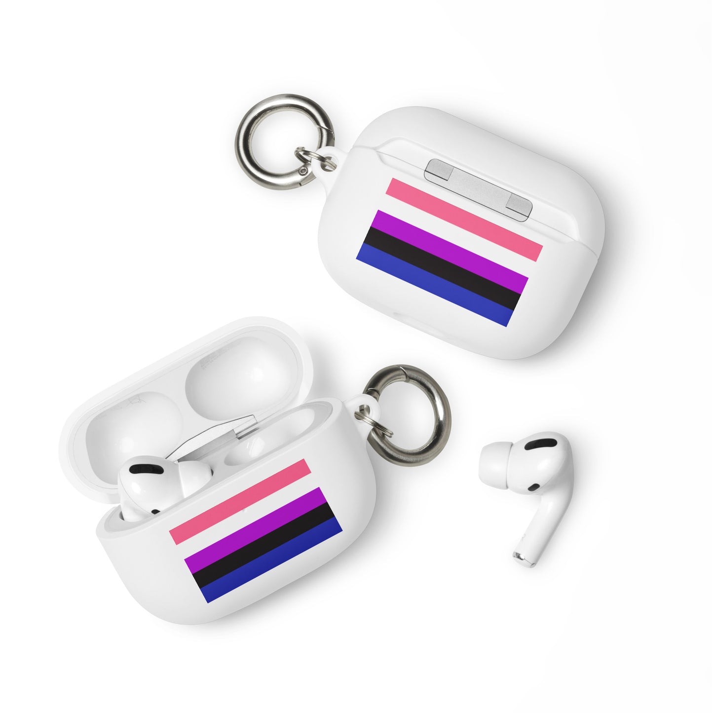 Genderfluid Pride Rubber Case for Apple AirPods White AirPods Pro rubber-case-for-airpods-white-airpods-pro-front-64ae0d1d3adcd