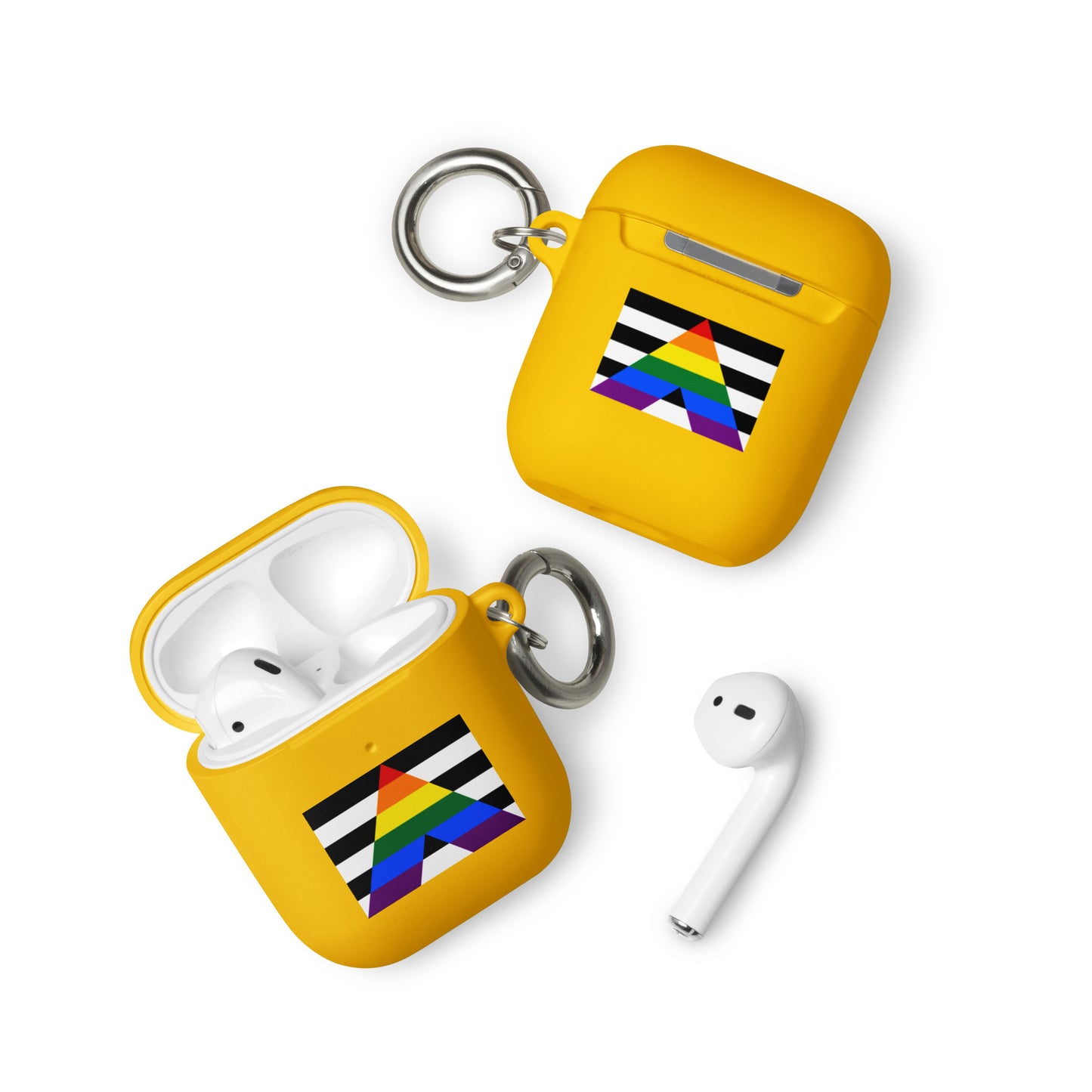 Straight Ally Pride Flag Rubber Case for Apple AirPods Yellow AirPods Straight Ally rubber-case-for-airpods-yellow-airpods-front-64adcb9a8be86