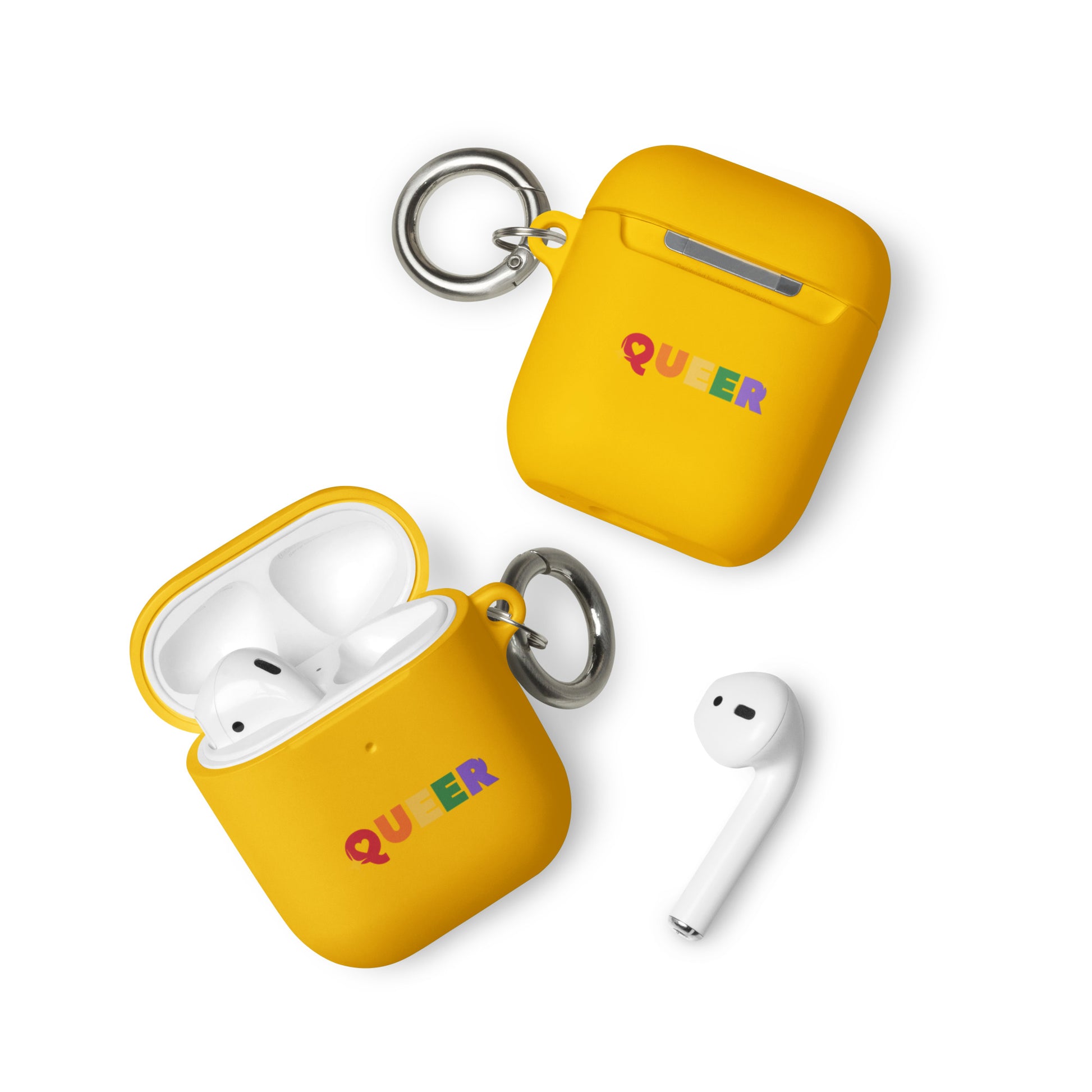 LGBTQ Pride Rubber Case for Apple AirPods - Queer Yellow AirPods Pride rubber-case-for-airpods-yellow-airpods-front-64adceae77e88