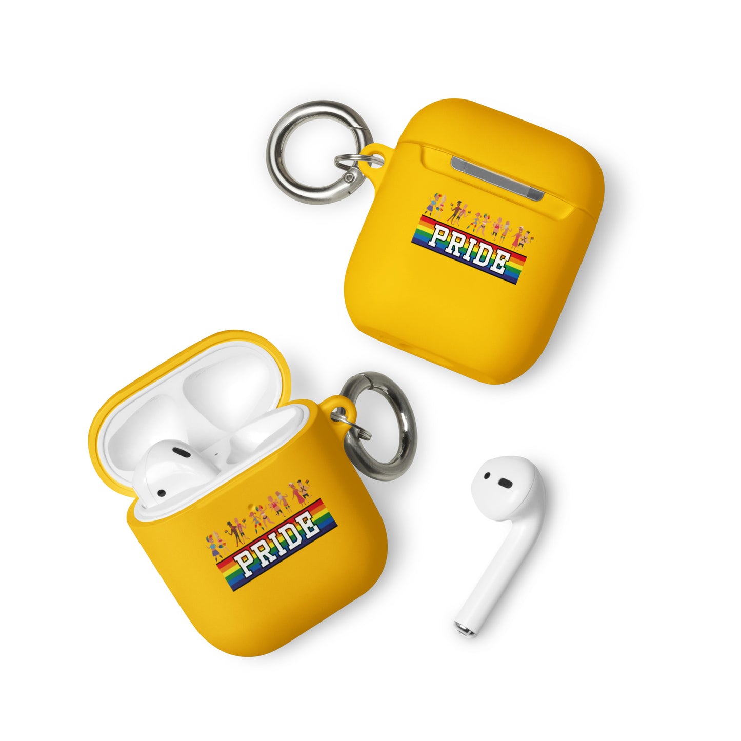 LGBTQ Pride Rubber Case for Apple AirPods - Pride Parade Yellow AirPods Pride rubber-case-for-airpods-yellow-airpods-front-64add0b8a22b3