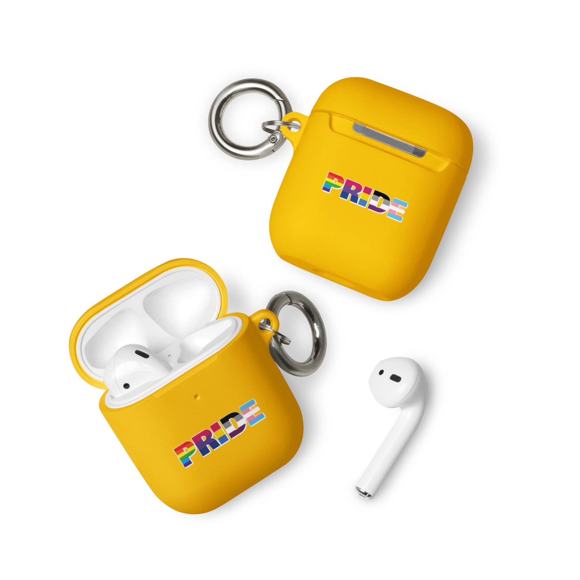 LGBTQ Pride Flag Rubber Case for Apple AirPods - Pride with Flags Yellow AirPods Pride rubber-case-for-airpods-yellow-airpods-front-64add193b9498