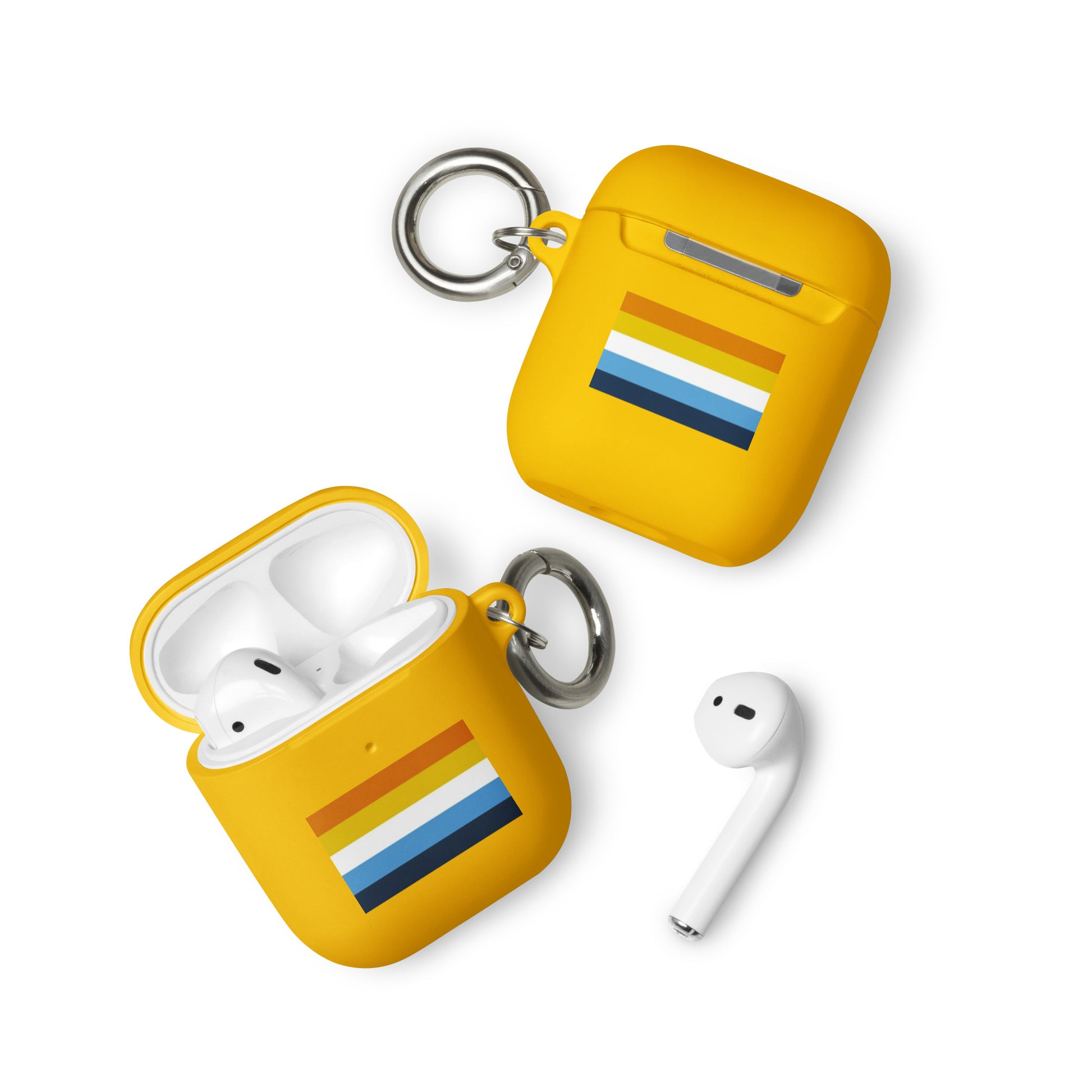 Aroace Pride Flag Rubber Case for AirPods Yellow AirPods Aroace rubber-case-for-airpods-yellow-airpods-front-64add34c8b9b9