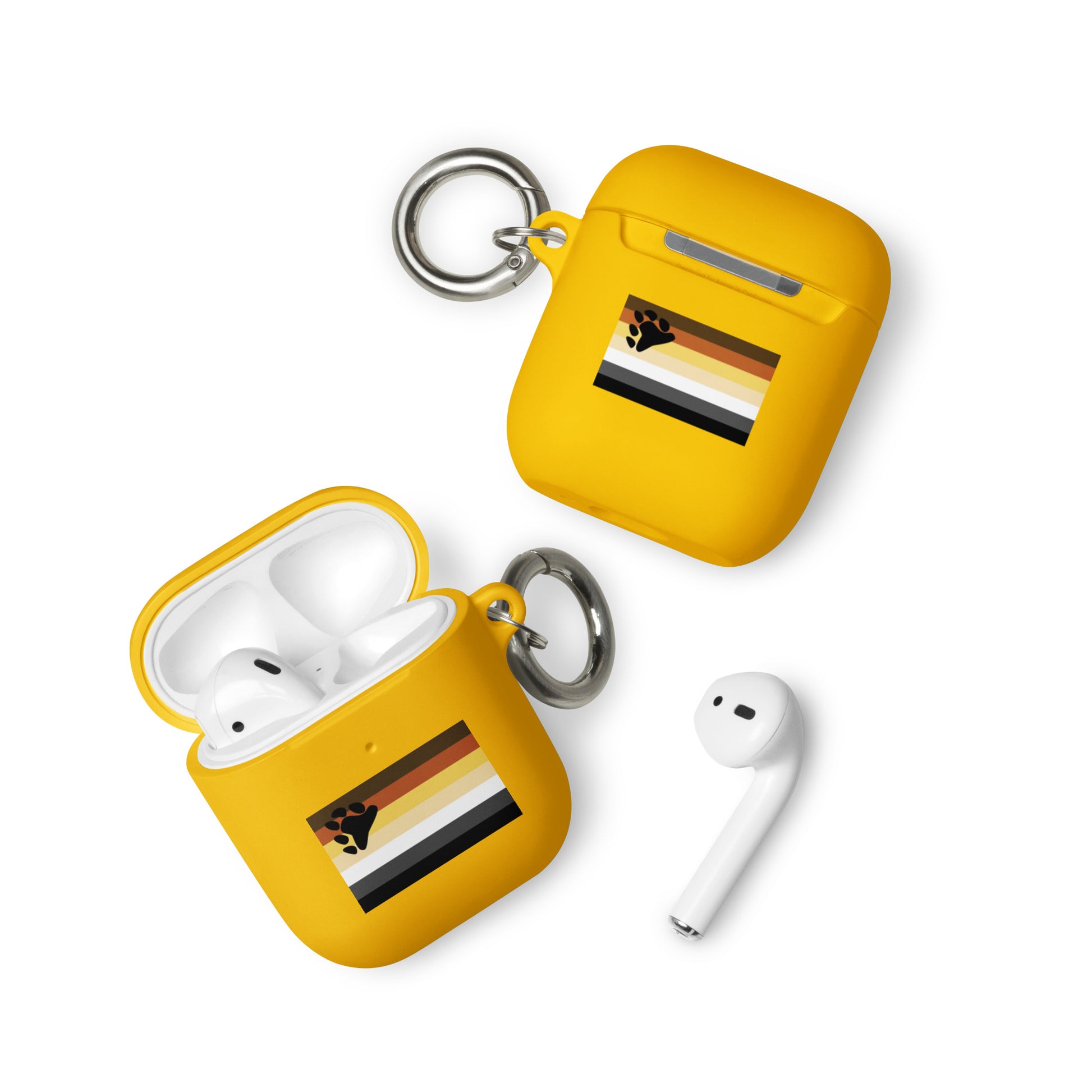 Gay Bear Pride Flag Rubber Case for Apple AirPods Yellow AirPods Gay rubber-case-for-airpods-yellow-airpods-front-64ade7187b88d