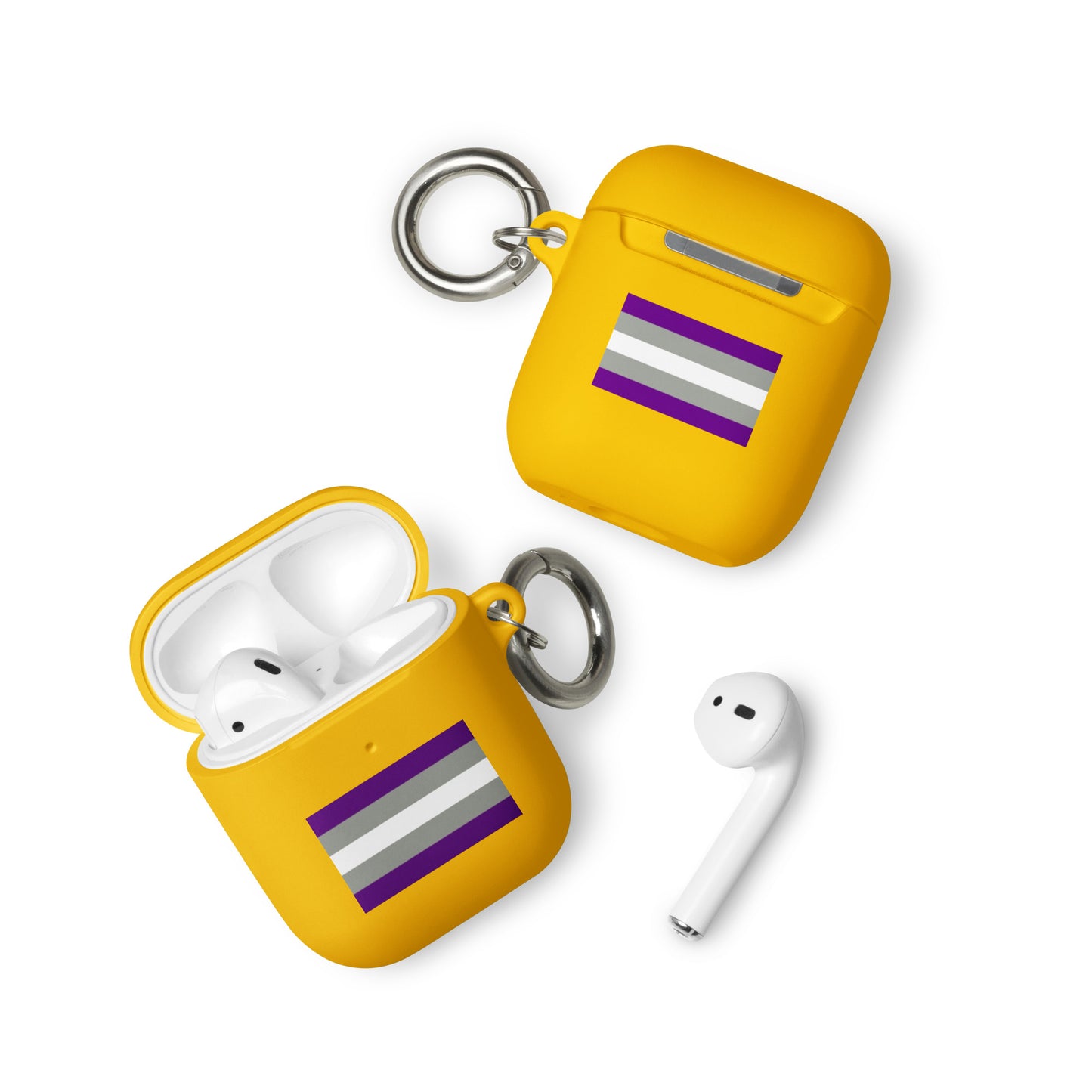 Greysexual Pride Flag Rubber Case for Apple AirPods Yellow AirPods Greysexual rubber-case-for-airpods-yellow-airpods-front-64ade92a41195