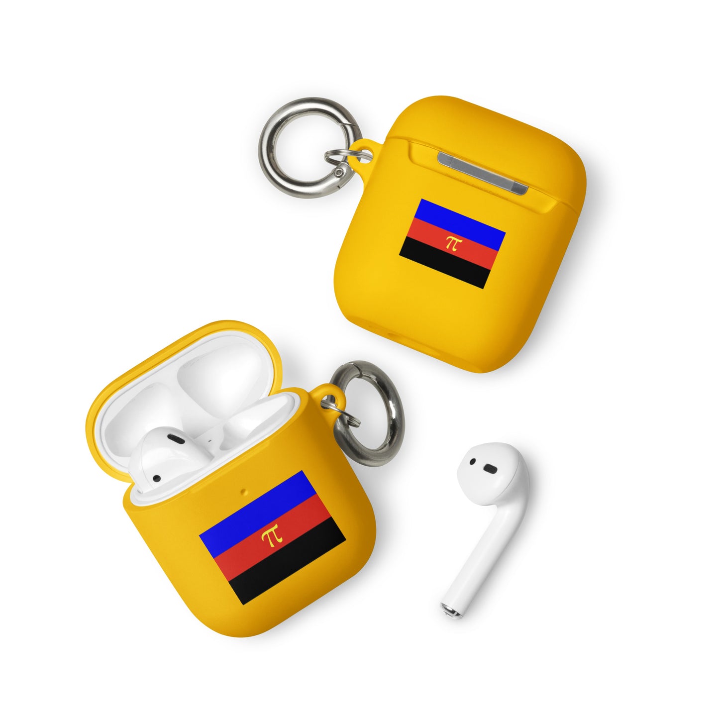 Polyamorous Polyamory Pride Flag Rubber Case for Apple AirPods Yellow AirPods Polyamorous rubber-case-for-airpods-yellow-airpods-front-64adeb0278d95