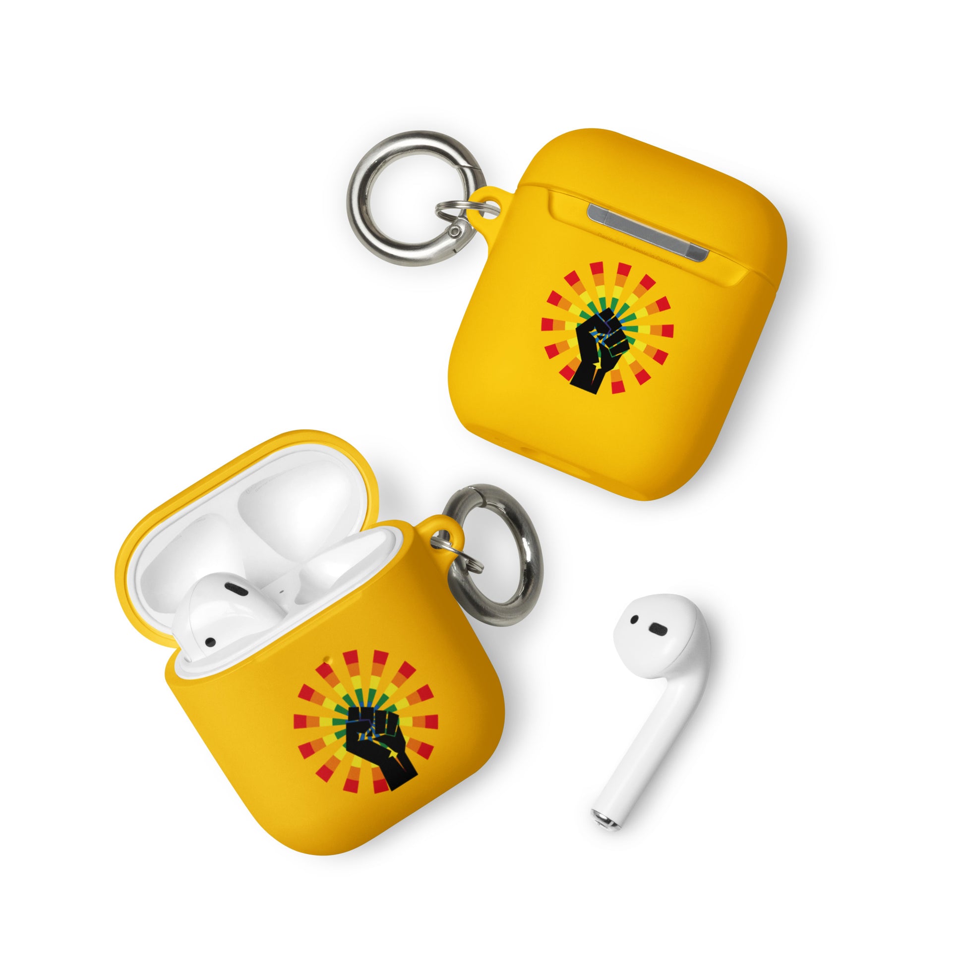 LGBTQ Pride Rubber Case for Apple AirPods - Resist Yellow AirPods Pride rubber-case-for-airpods-yellow-airpods-front-64adec0b36863