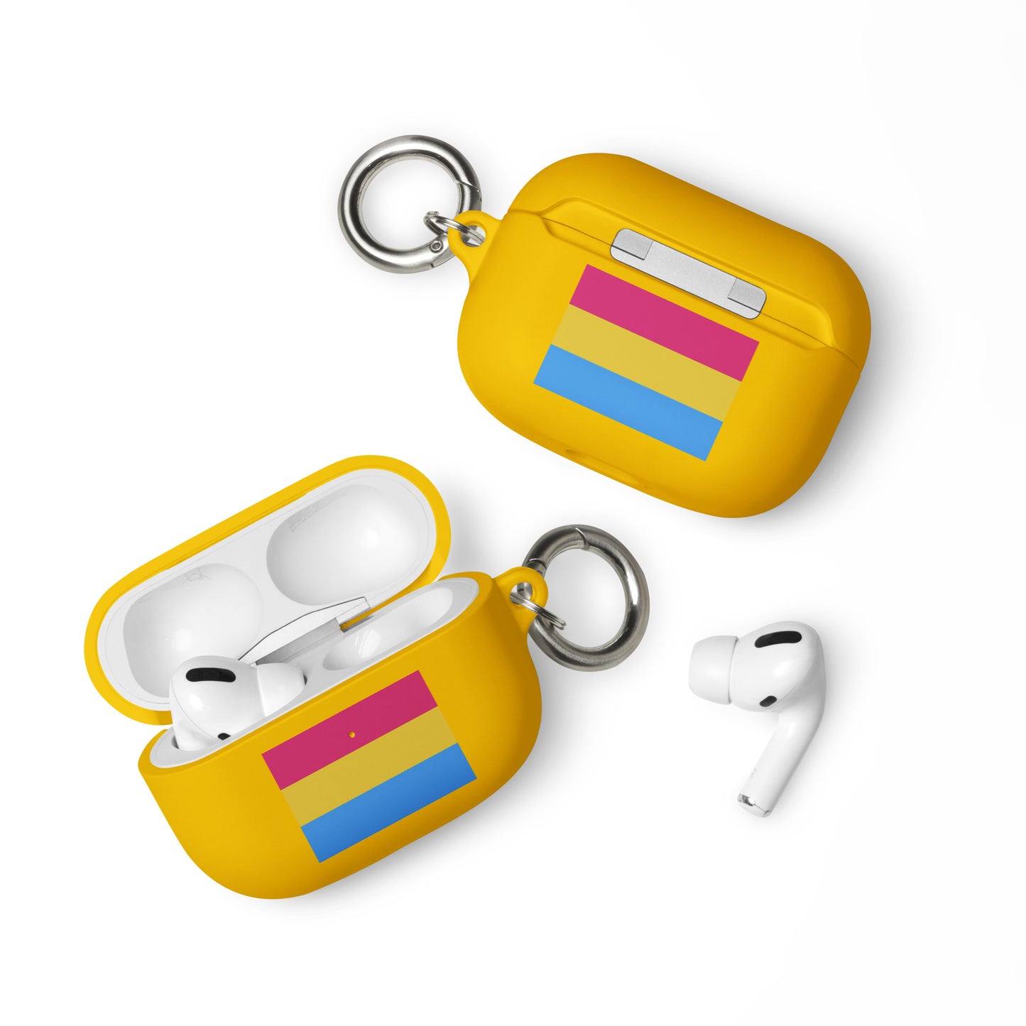 Pansexual Pan Pride Flag Rubber Case for Apple AirPods Yellow AirPods Pro Pansexual rubber-case-for-airpods-yellow-airpods-pro-front-64adcd2b8abce