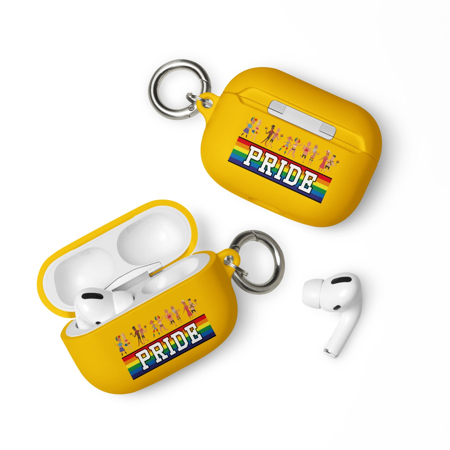 LGBTQ Pride Rubber Case for Apple AirPods - Pride Parade Yellow AirPods Pro Pride rubber-case-for-airpods-yellow-airpods-pro-front-64add0b8a2343