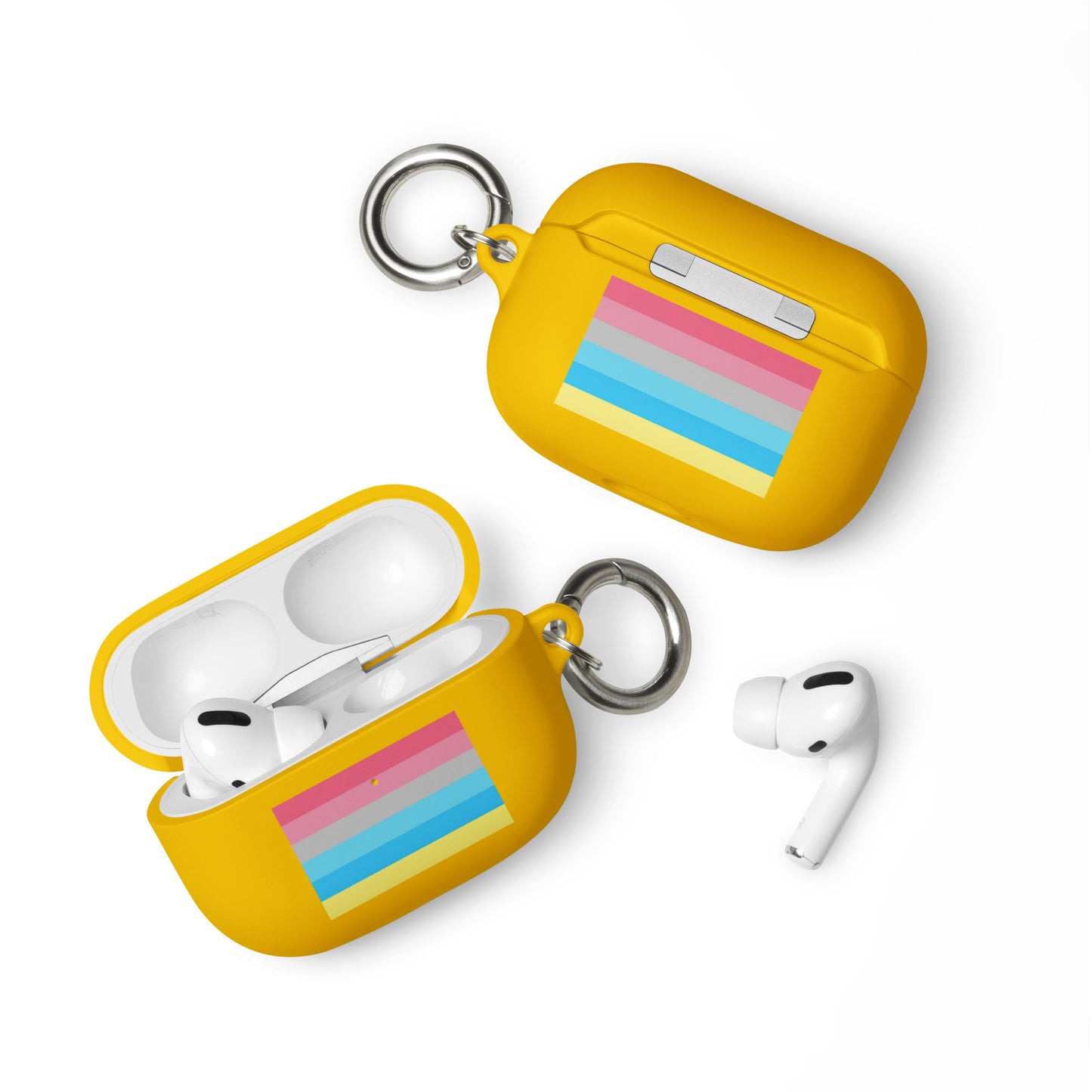 Genderflux Pride Rubber Case for Apple AirPods Yellow AirPods Pro Genderflux rubber-case-for-airpods-yellow-airpods-pro-front-64ade848122c7