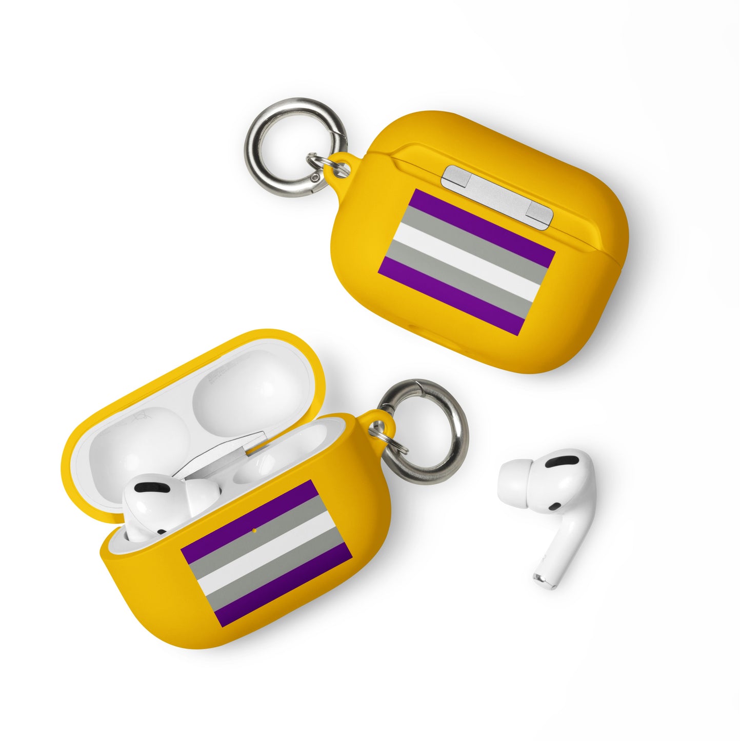 Greysexual Pride Flag Rubber Case for Apple AirPods Yellow AirPods Pro Greysexual rubber-case-for-airpods-yellow-airpods-pro-front-64ade92a41242