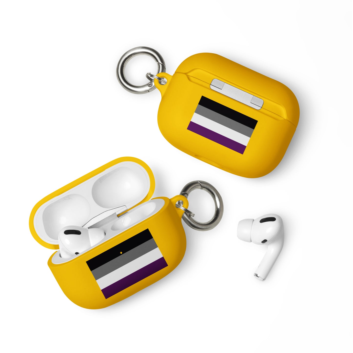 Asexual Ace Pride Flag Rubber Case for Apple AirPods Yellow AirPods Pro Asexual rubber-case-for-airpods-yellow-airpods-pro-front-64adebda3ffd0