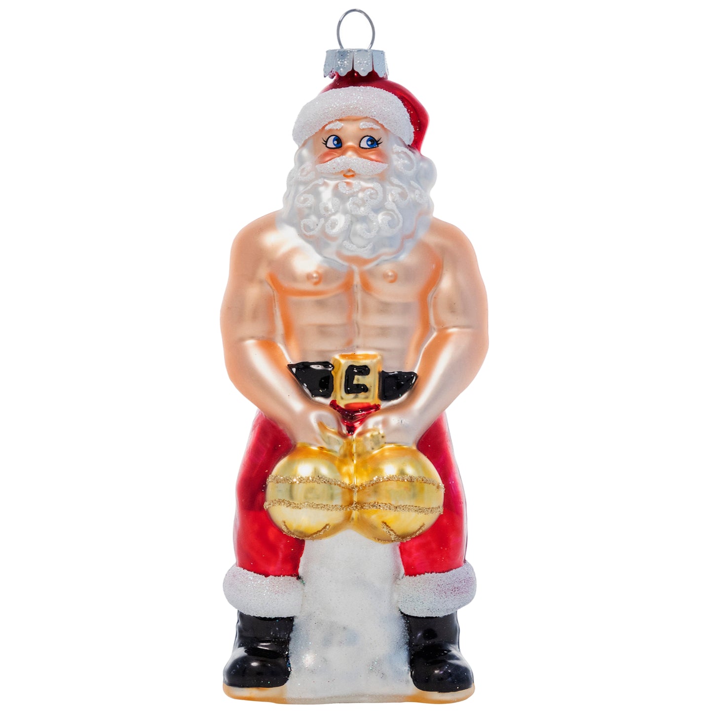 Santa's Big Jingle Bells - Hand Blown Glass Holiday Ornament santas-big-jingle-bells-hand-blown-glass-holiday-christmas-ornament-front